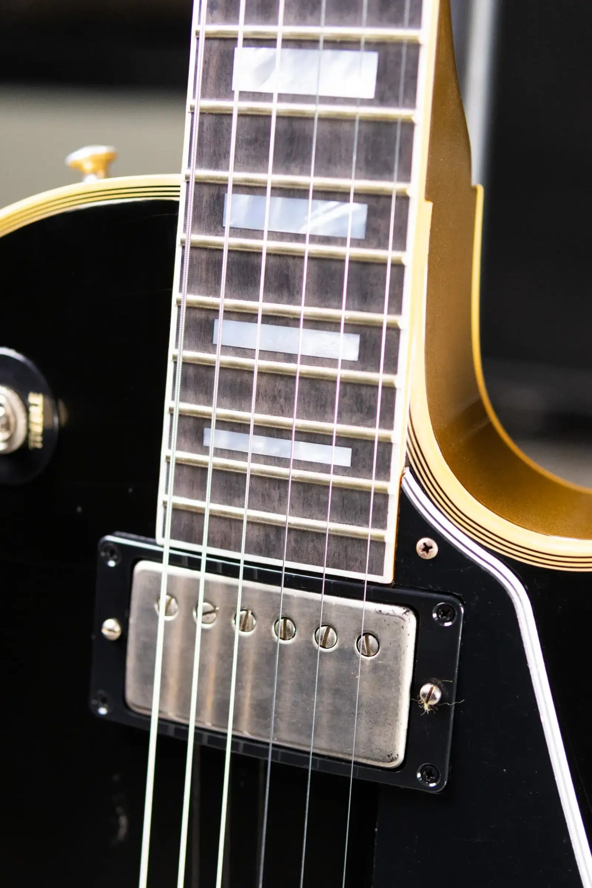 Gibson Custom Shop Limited Edition 1968 Les Paul Custom Reissue Murphy Lab Electric Guitar - Ebony Top, Gold Back with Hardshell Case
