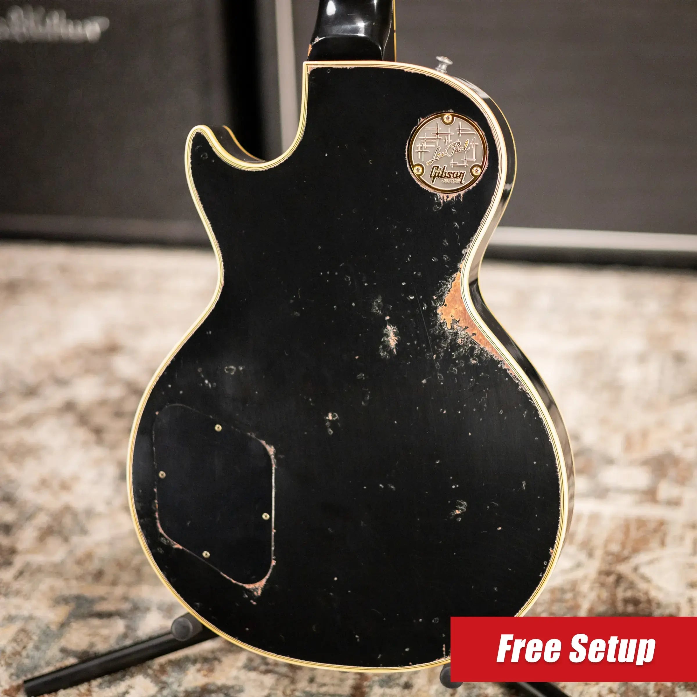 Gibson Custom Shop Limited Edition 1968 Les Paul Custom Reissue Murphy Lab Electric Guitar - Olive Drab Top Ebony Back Heavy Aged with Hardshell Case