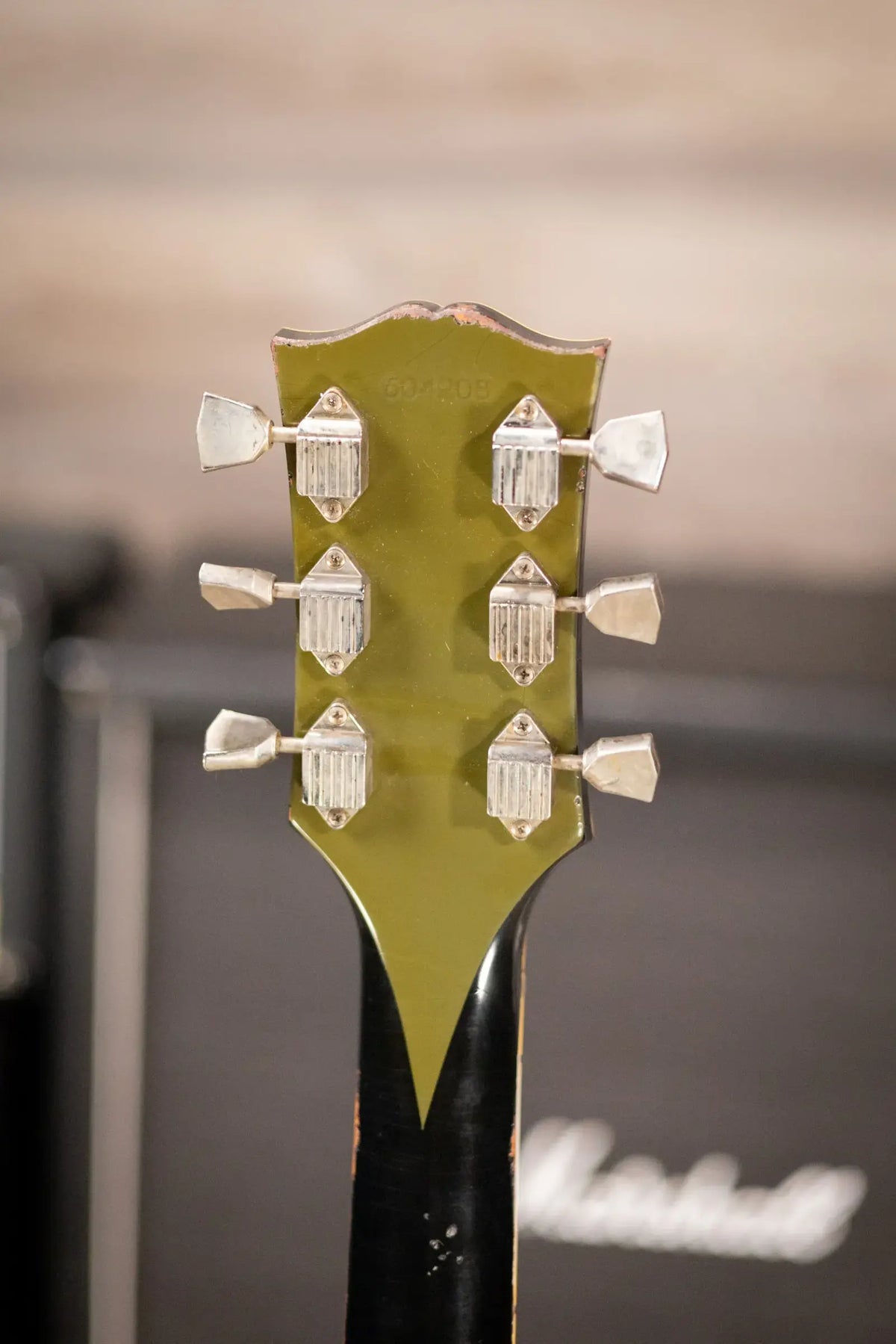Gibson Custom Shop Limited Edition 1968 Les Paul Custom Reissue Murphy Lab Electric Guitar - Olive Drab Top Ebony Back Heavy Aged with Hardshell Case
