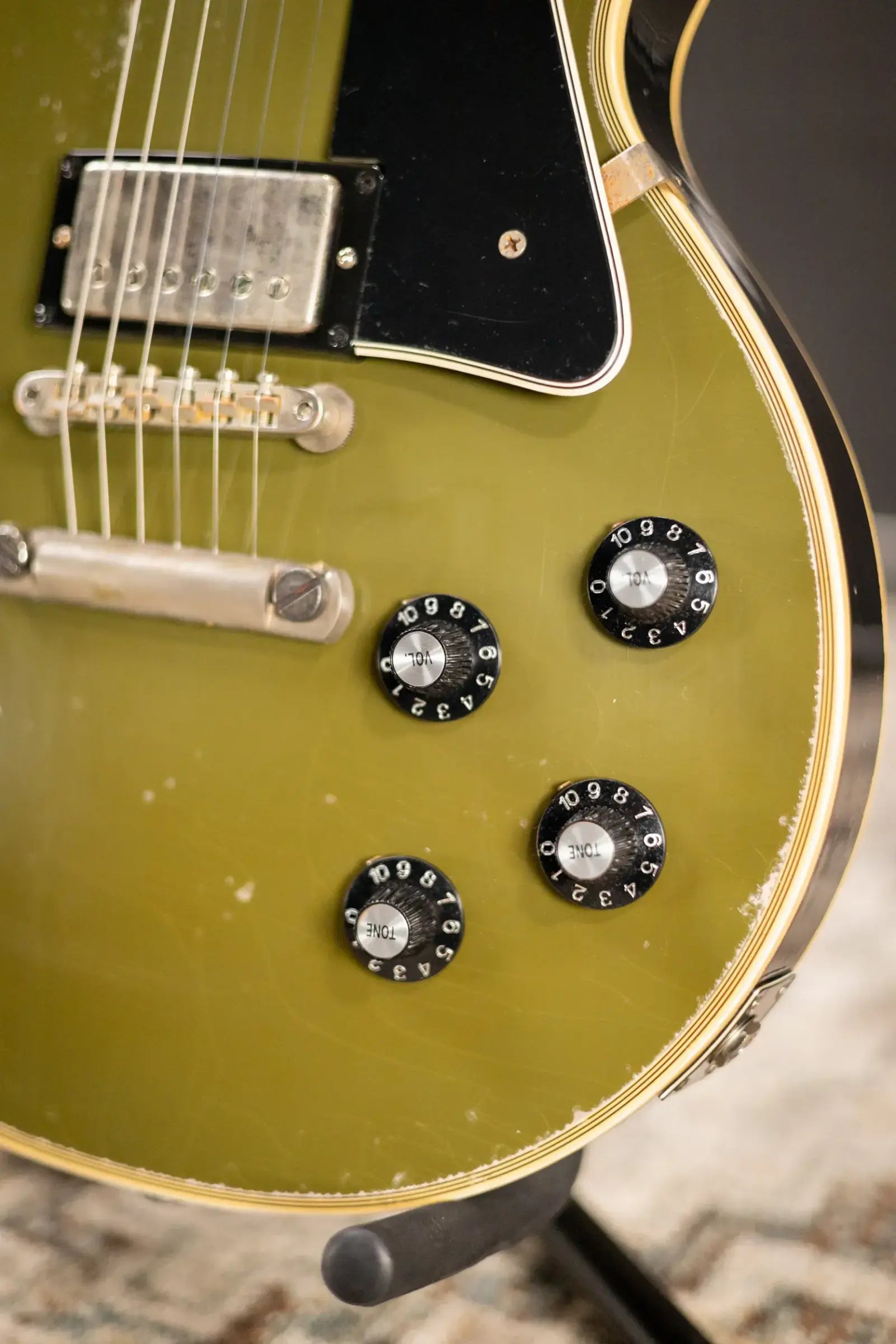 Gibson Custom Shop Limited Edition 1968 Les Paul Custom Reissue Murphy Lab Electric Guitar - Olive Drab Top Ebony Back Heavy Aged with Hardshell Case