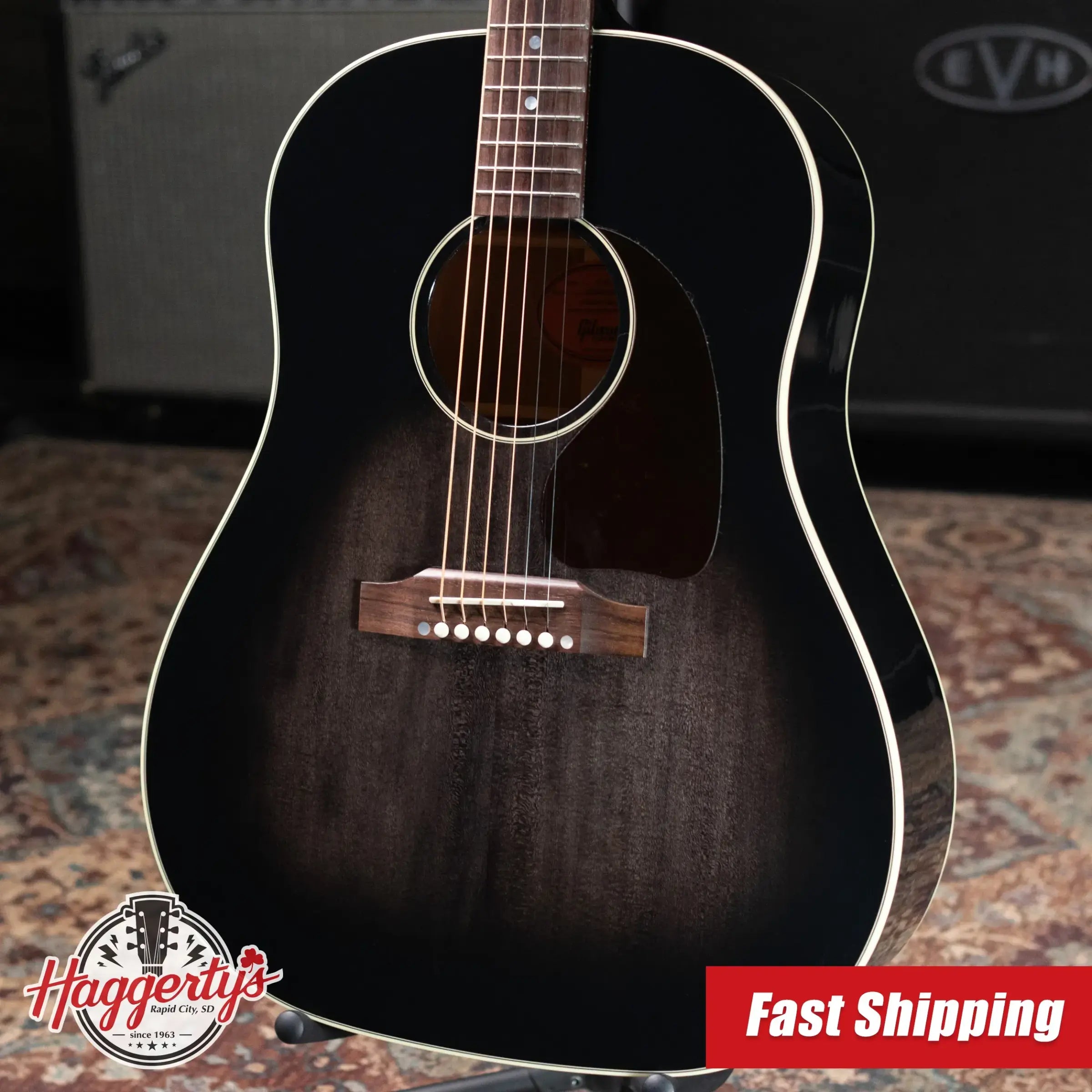 Gibson Custom Shop Made-2-Measure J-45 Standard Acoustic Guitar - Cobra Burst with Hardshell Case