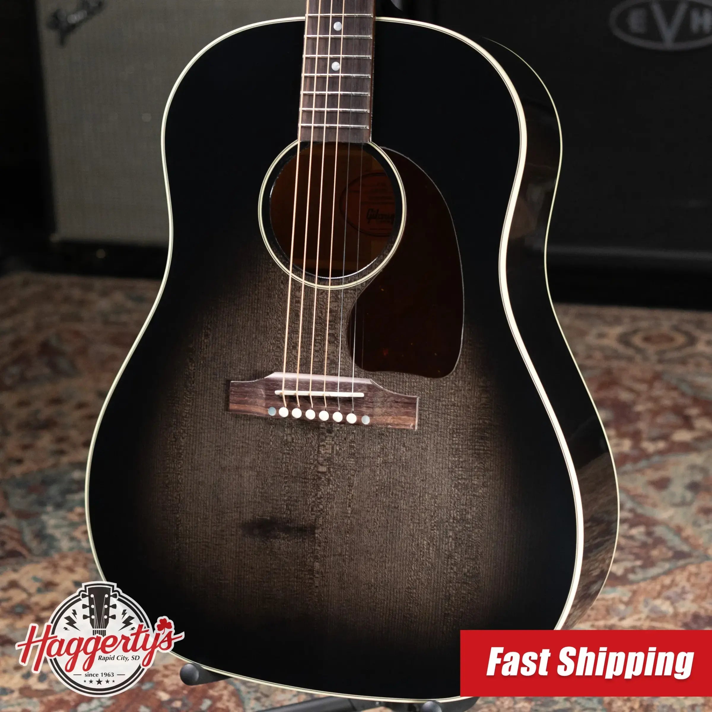 Gibson Custom Shop Made-2-Measure J-45 Standard Acoustic Guitar - Cobra Burst with Hardshell Case