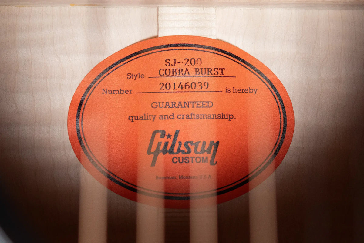 Gibson Custom Shop Made 2 Measure SJ-200 Standard Acoustic Guitar - Cobra Burst with Hardshell Case