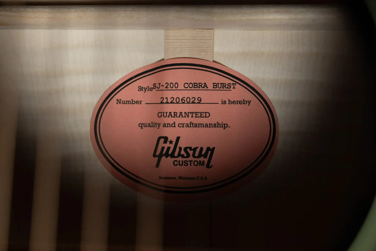 Gibson Custom Shop Made 2 Measure SJ-200 Standard Acoustic Guitar - Cobra Burst with Hardshell Case