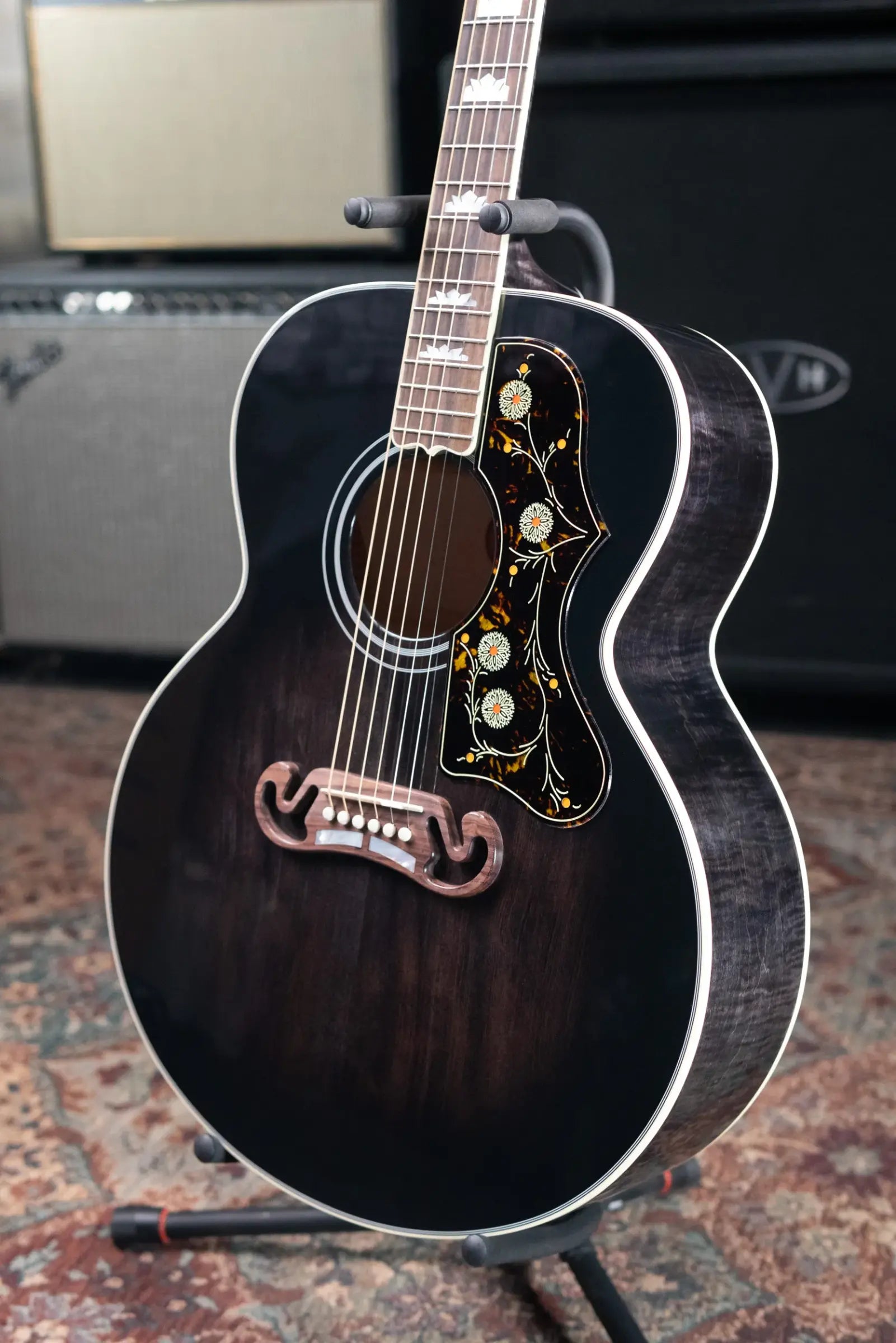 Gibson Custom Shop Made-to-Measure SJ-200 Standard Acoustic Guitar - Cobra Burst with Hardshell Case