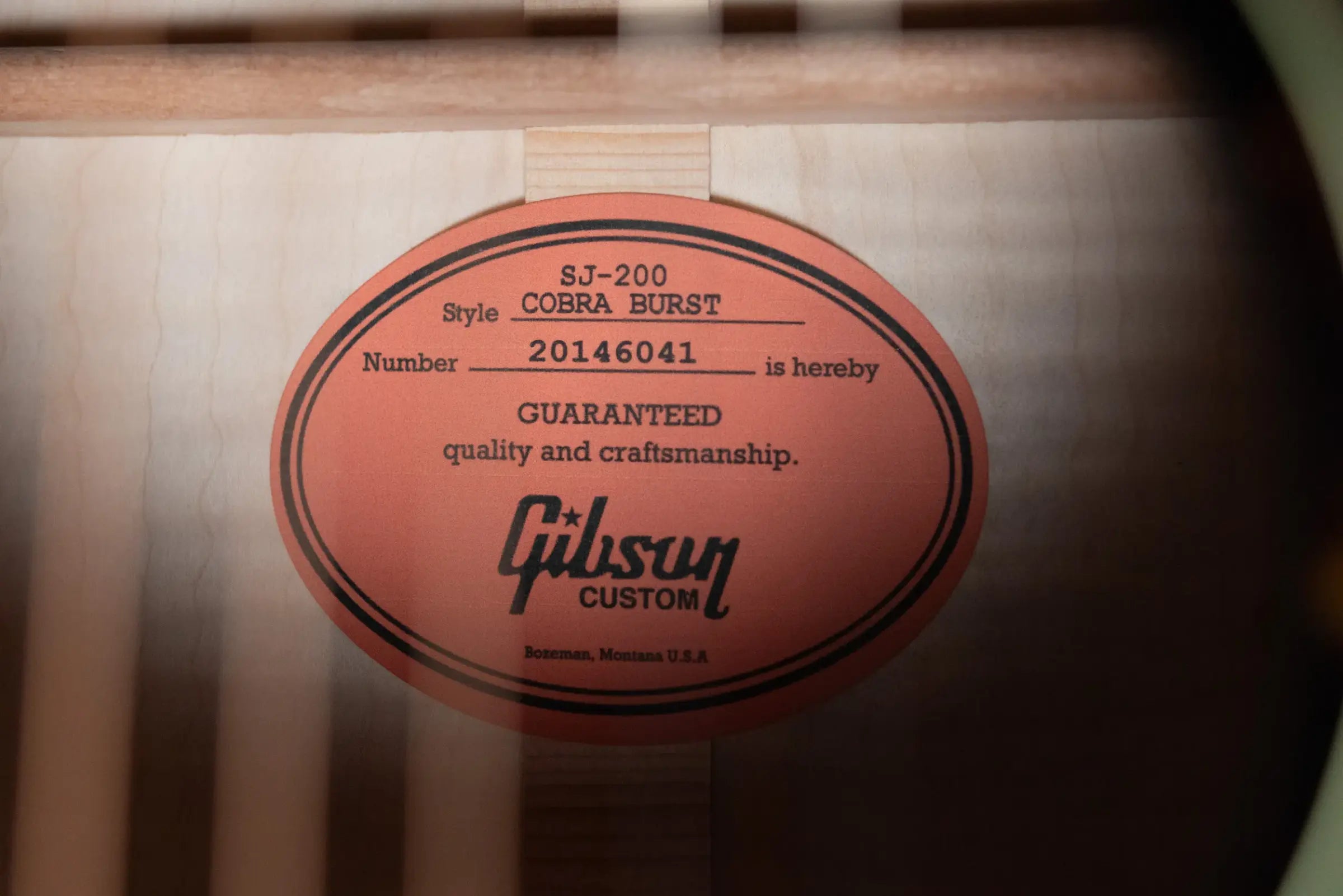 Gibson Custom Shop Made-to-Measure SJ-200 Standard Acoustic Guitar - Cobra Burst with Hardshell Case