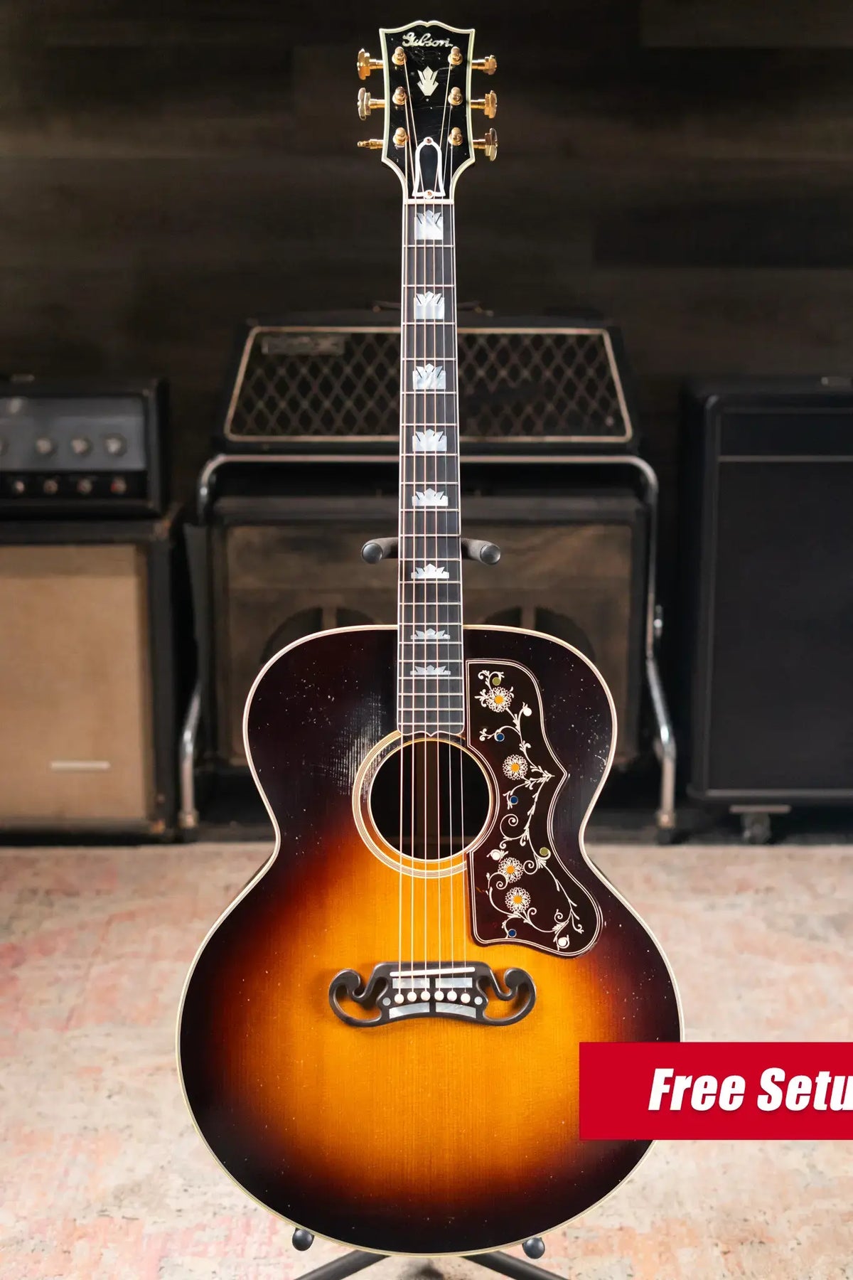 Gibson Custom Shop Pre-War SJ-200 Rosewood Murphy Lab Light Aged Acoustic Guitar - Faded Vintage Sunburst with Hardshell Case