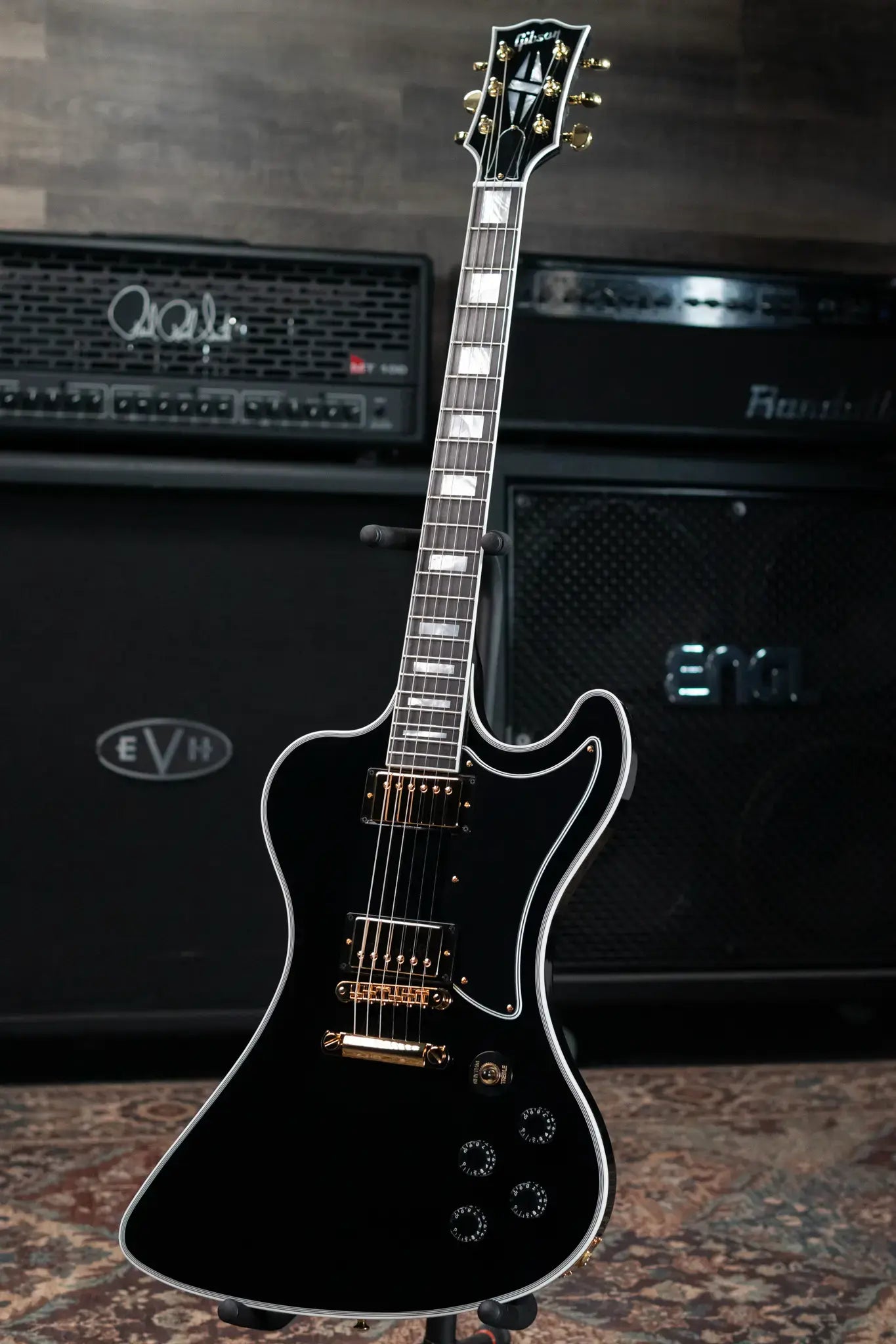 Gibson Custom Shop RD Custom Electric Guitar - Ebony with Hardshell Case