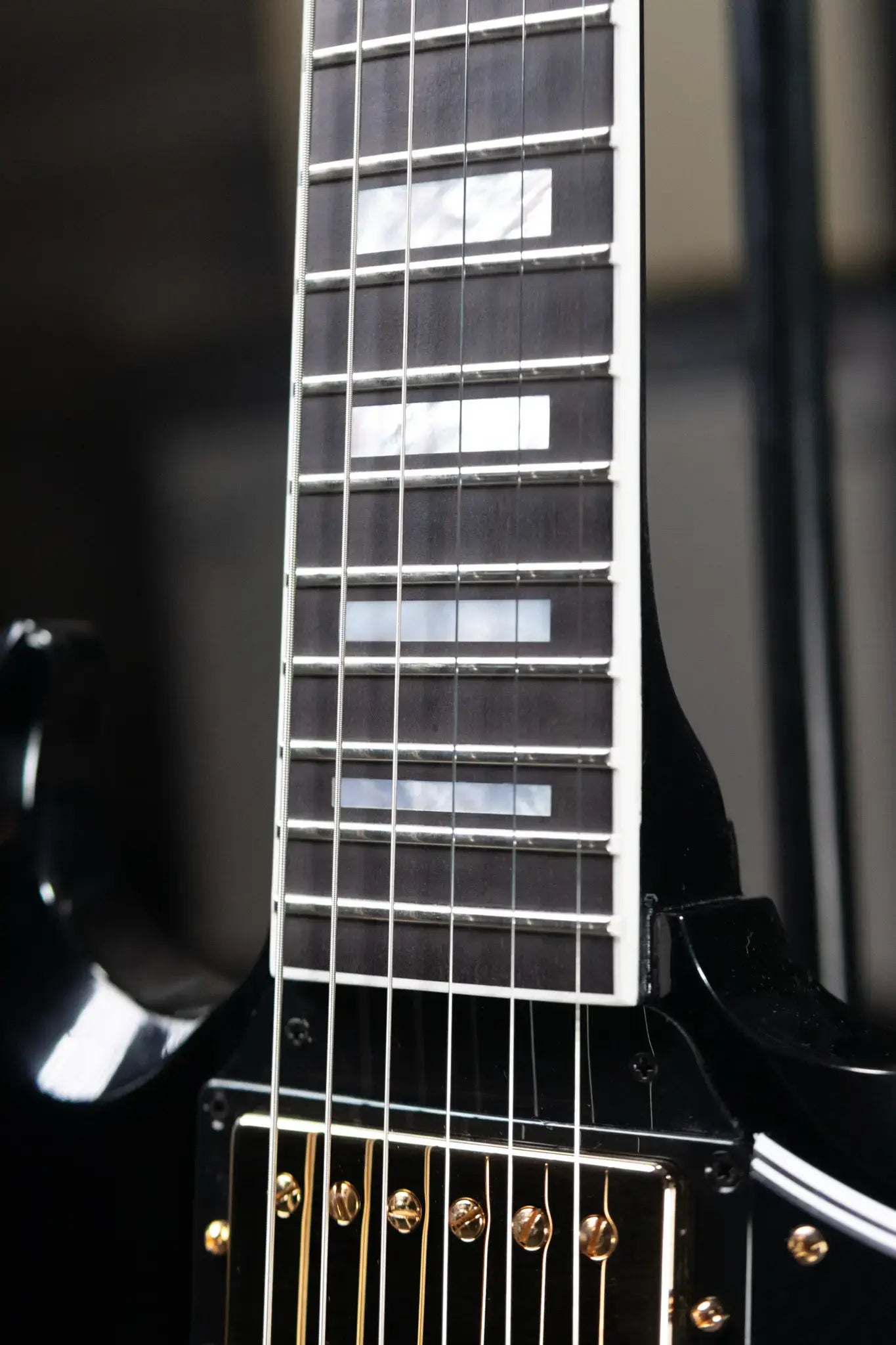 Gibson Custom Shop SG Custom 2-Pickup with Ebony Fingerboard Gloss Electric Guitar - Ebony with Hardshell Case