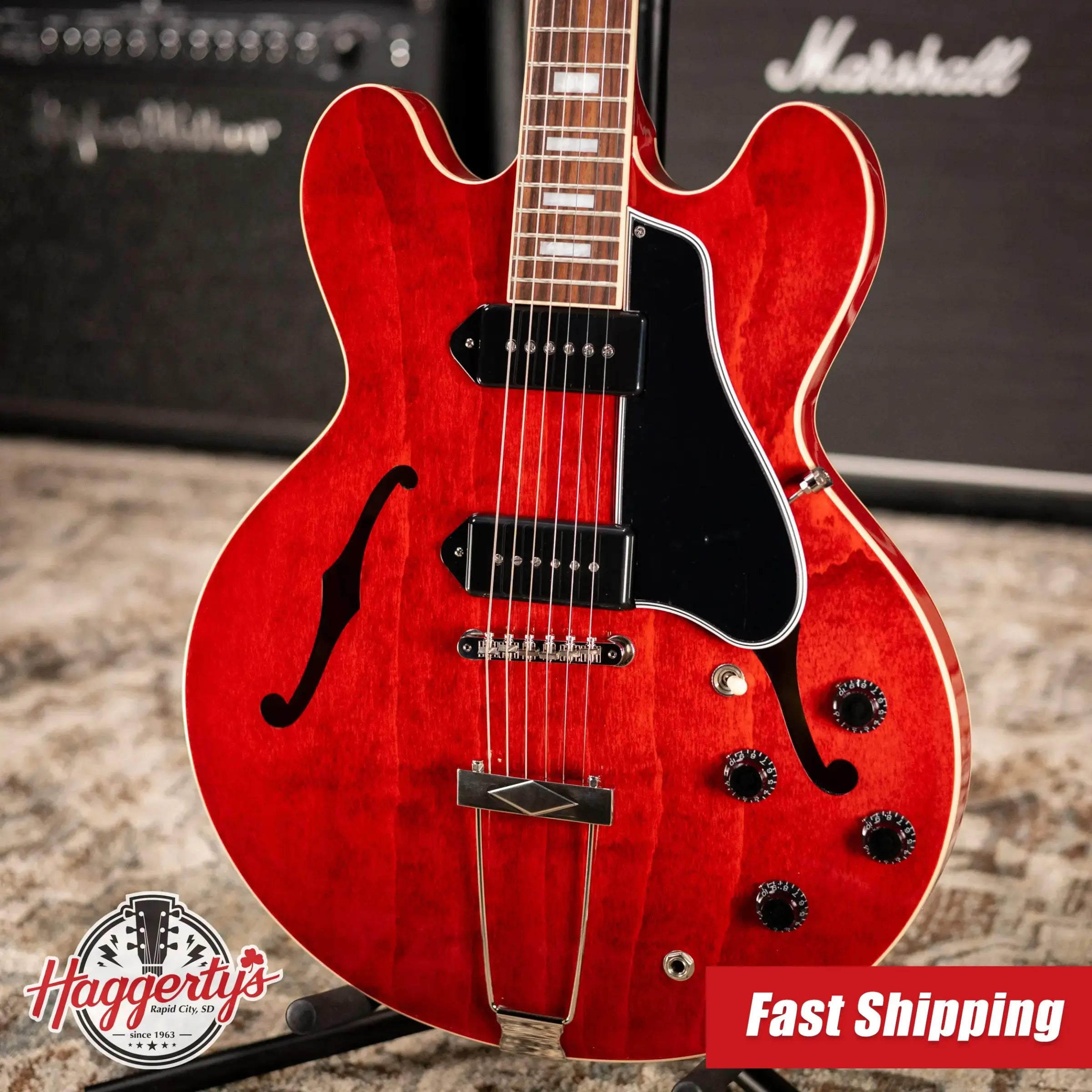 Gibson ES-330 Hollow Body Electric Guitar - Sixties Cherry with Hardshell Case