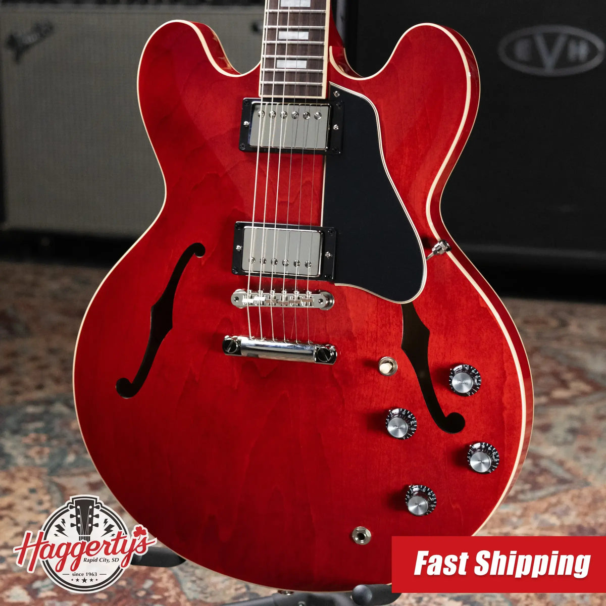 Gibson ES-335 '60s Semi-Hollow Electric Guitar - Sixties Cherry with Hardshell Case