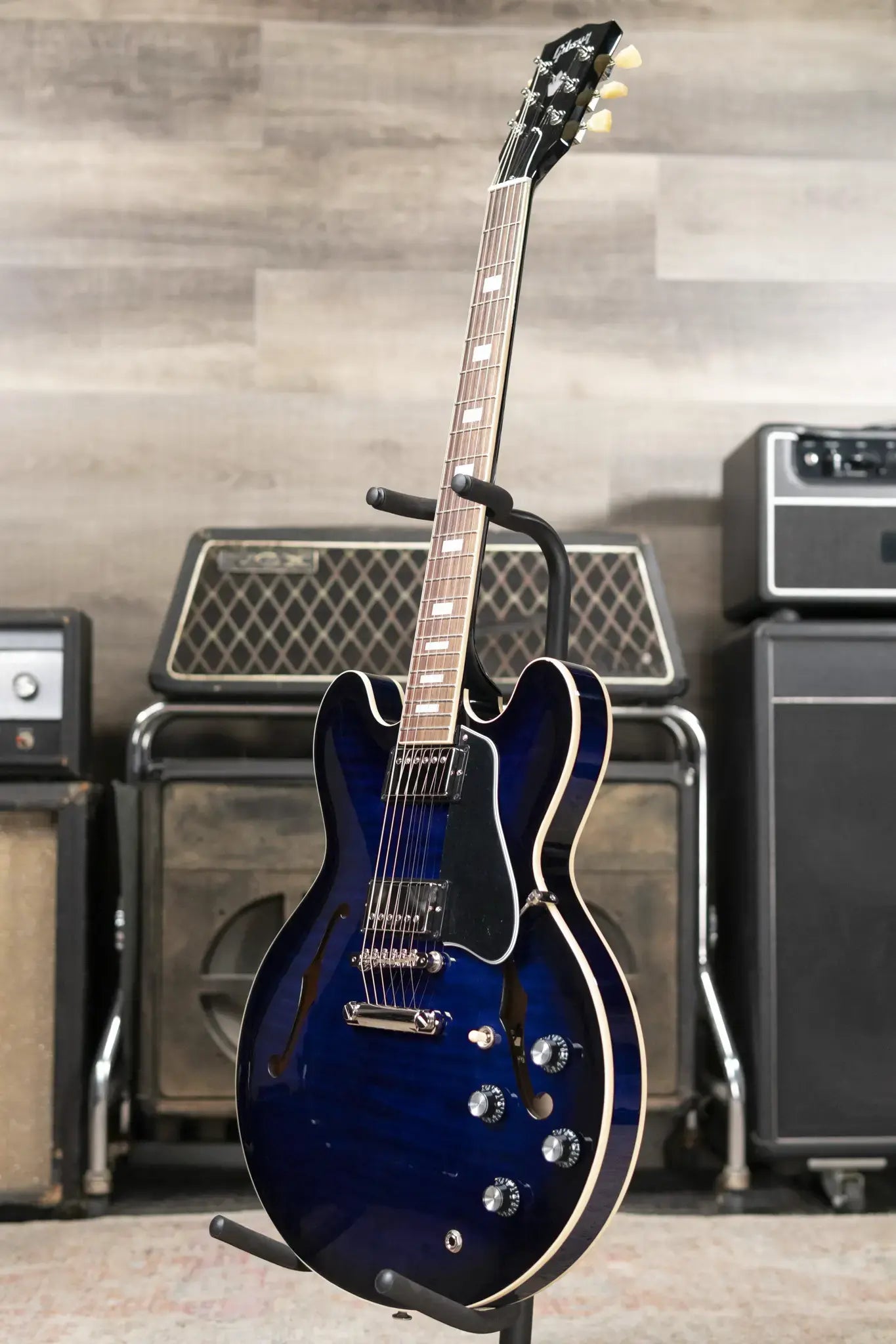 Gibson ES-335 Figured Semi-Hollow Electric Guitar - Deep Ocean Burst with Hardshell Case