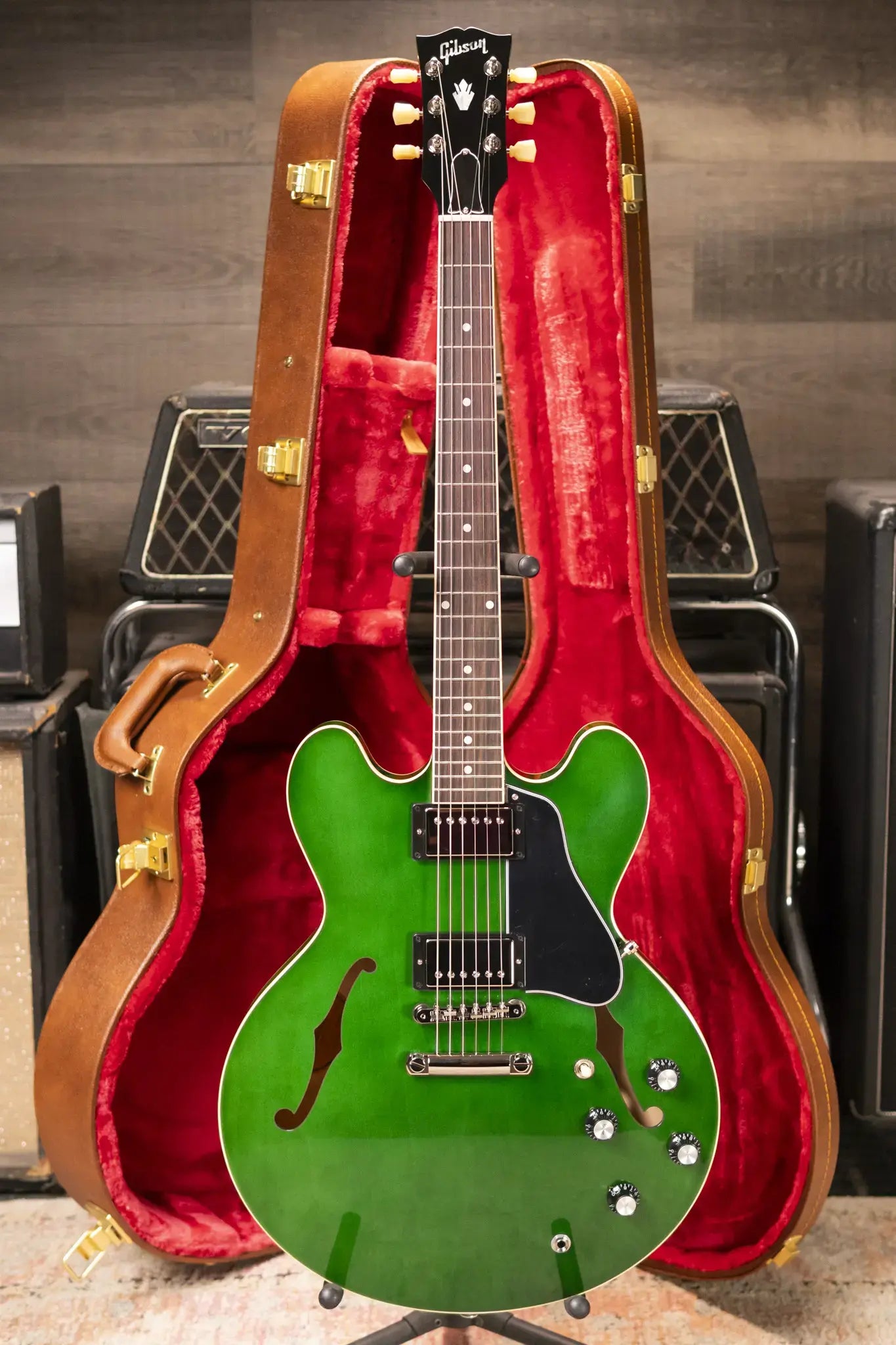 Gibson ES-335 Semi-Hollow Electric Guitar - Spearmint with Hardshell Case