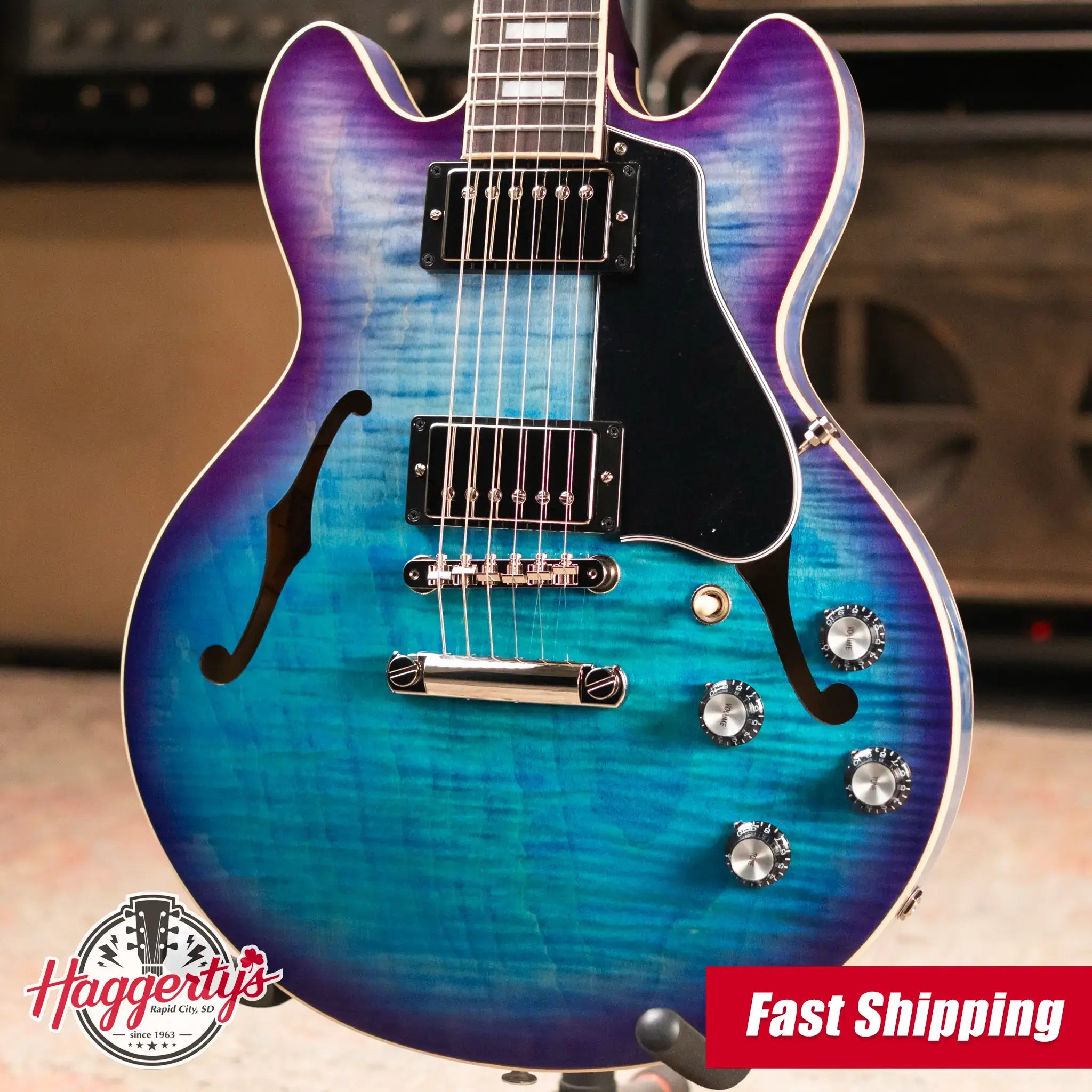 Gibson ES-339 Figured Semi-Hollow Electric Guitar - Blueberry Burst with Hardshell Case