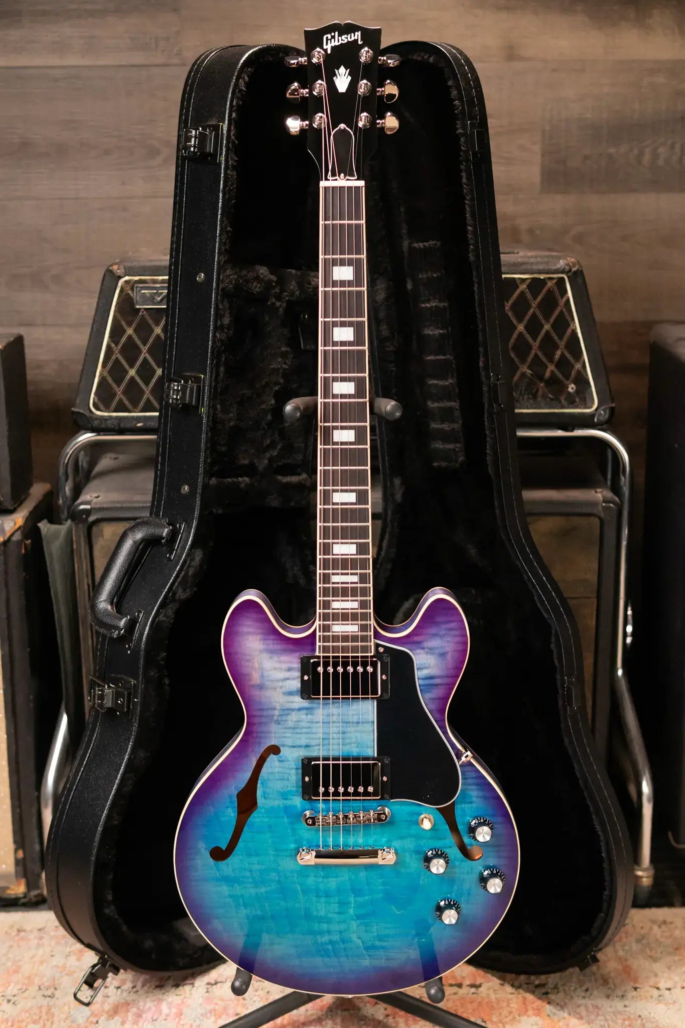 Gibson ES-339 Figured Semi-Hollow Electric Guitar - Blueberry Burst with Hardshell Case