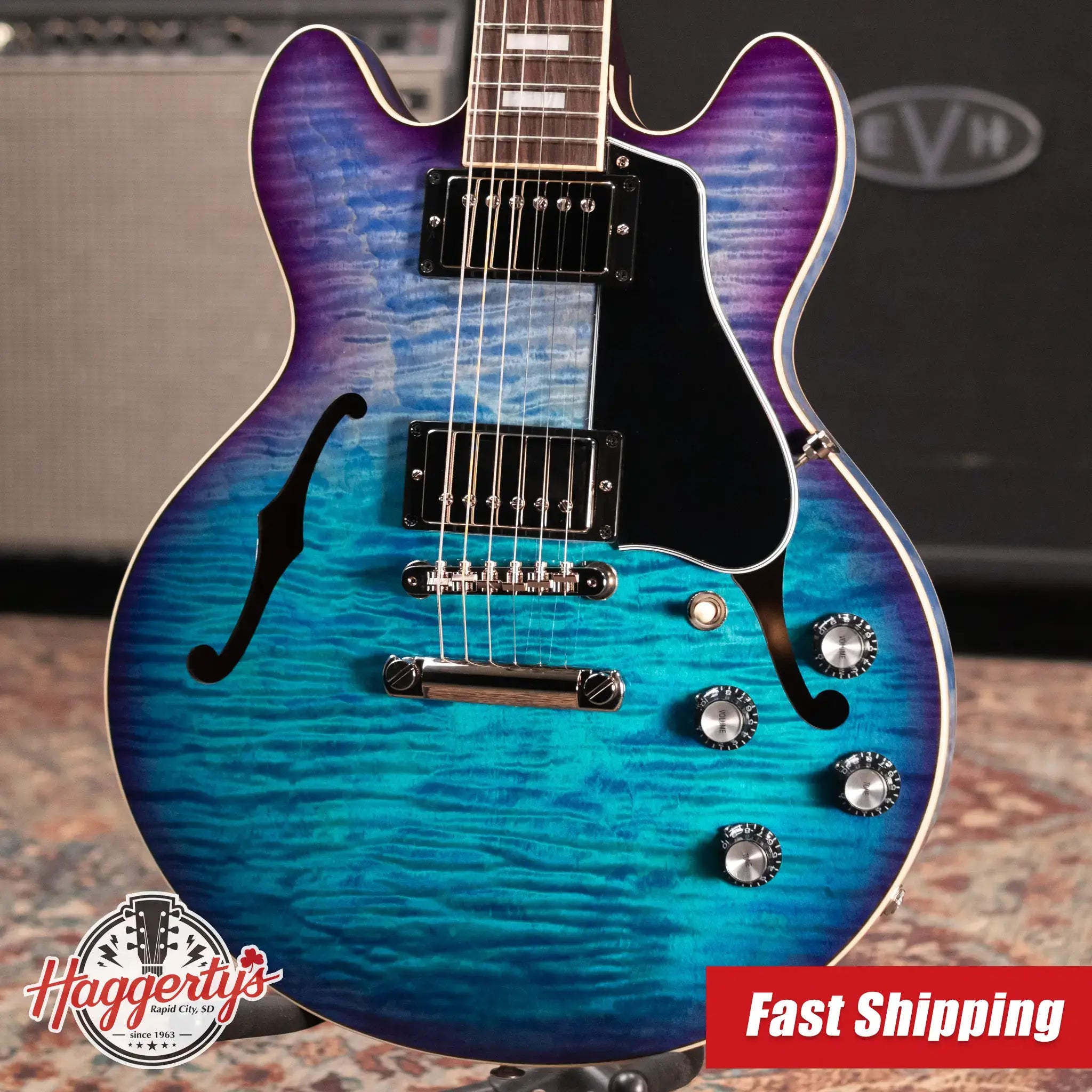 Gibson ES-339 Figured Semi-Hollow Electric Guitar - Blueberry Burst with Hardshell Case