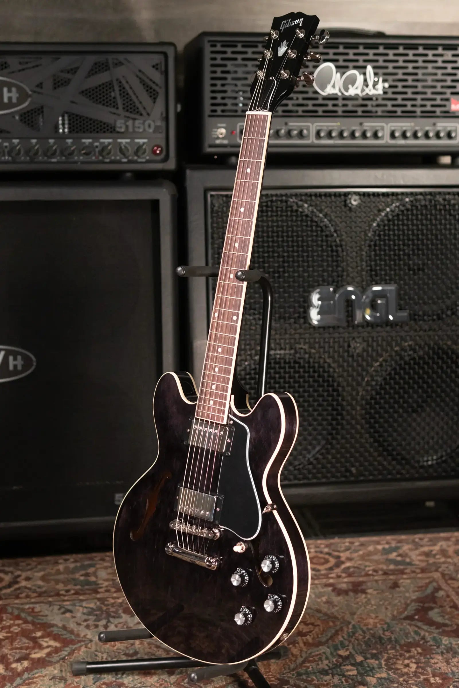 Gibson ES-339 Semi-Hollow Electric Guitar - Trans Ebony with Hardshell Case