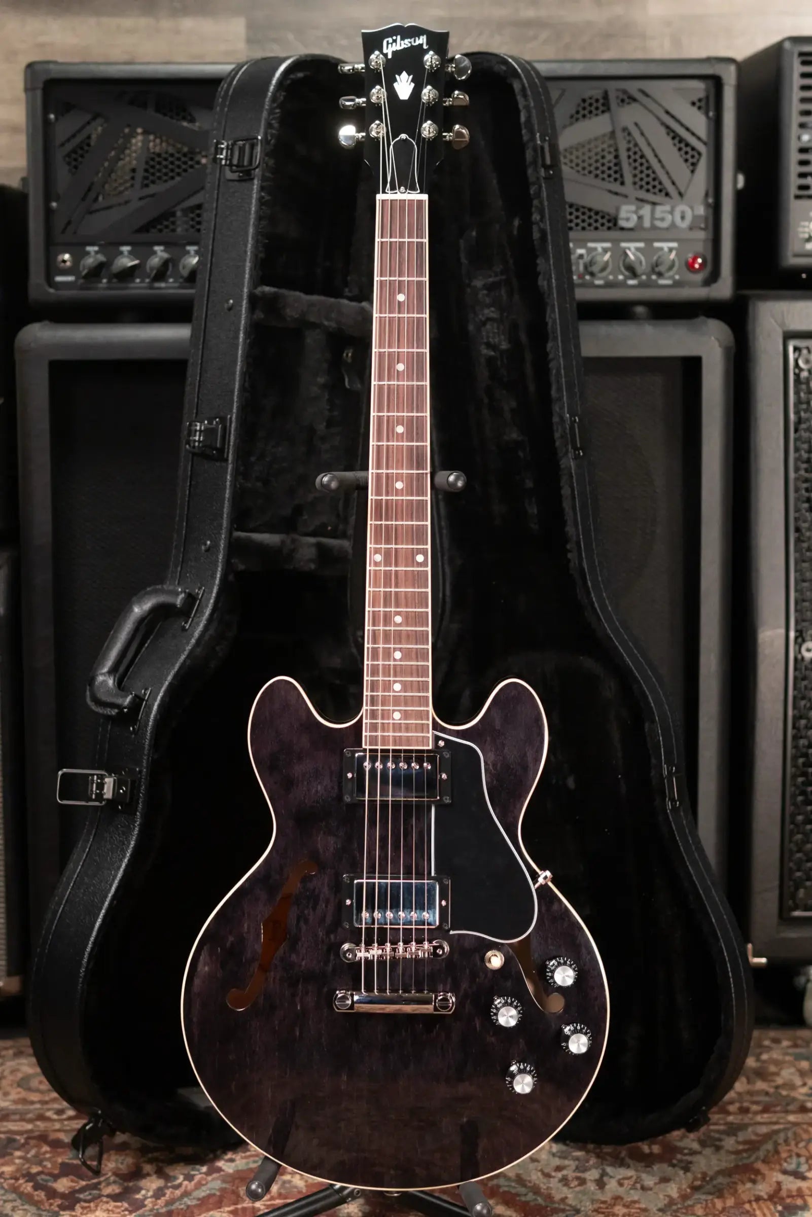 Gibson ES-339 Semi-Hollow Electric Guitar - Trans Ebony with Hardshell Case