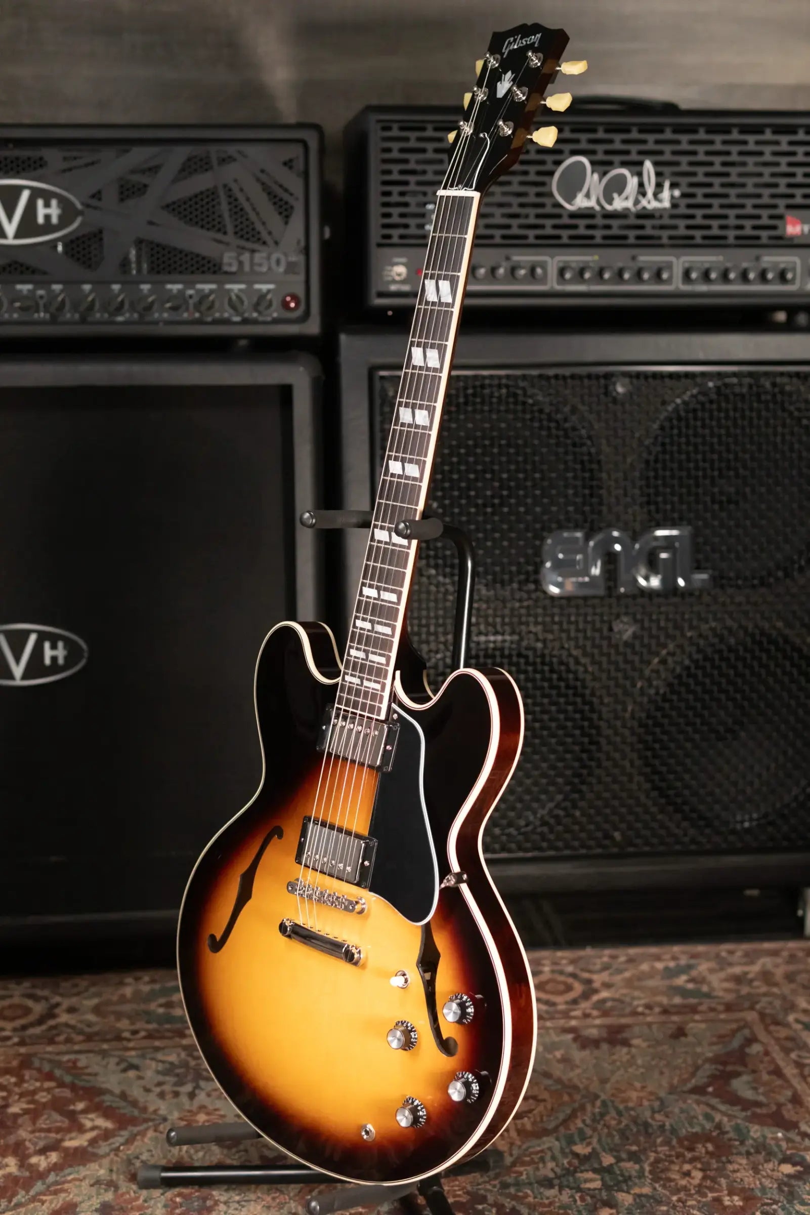 Gibson ES-345 Semi-Hollow Electric Guitar - Vintage Burst with Hardshell Case