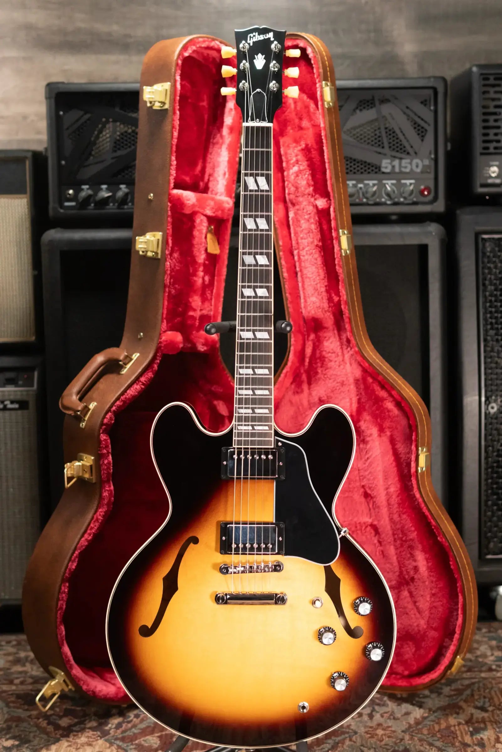 Gibson ES-345 Semi-Hollow Electric Guitar - Vintage Burst with Hardshell Case