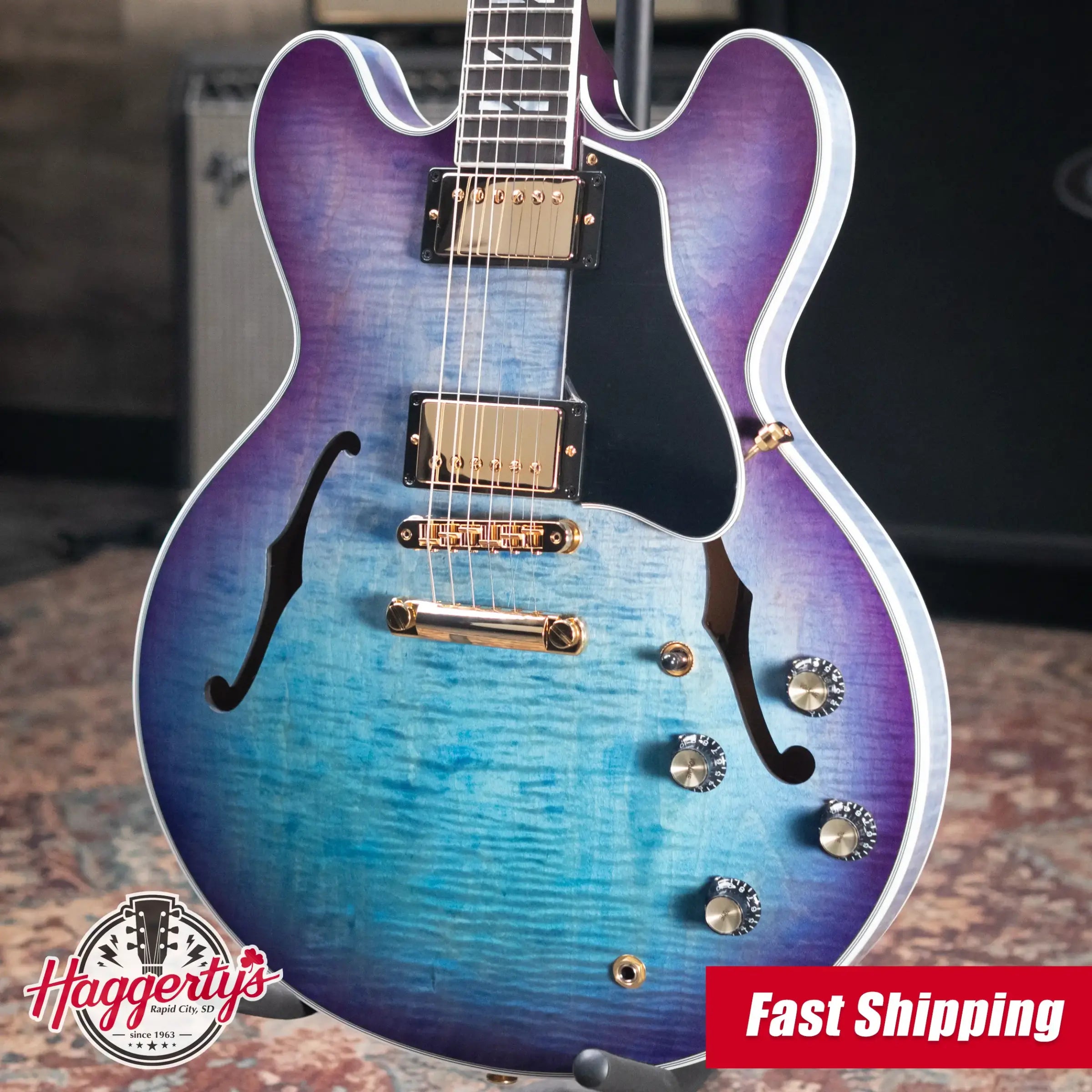 Gibson ES Supreme Semi-Hollow Electric Guitar - Blueberry Burst with Hardshell Case