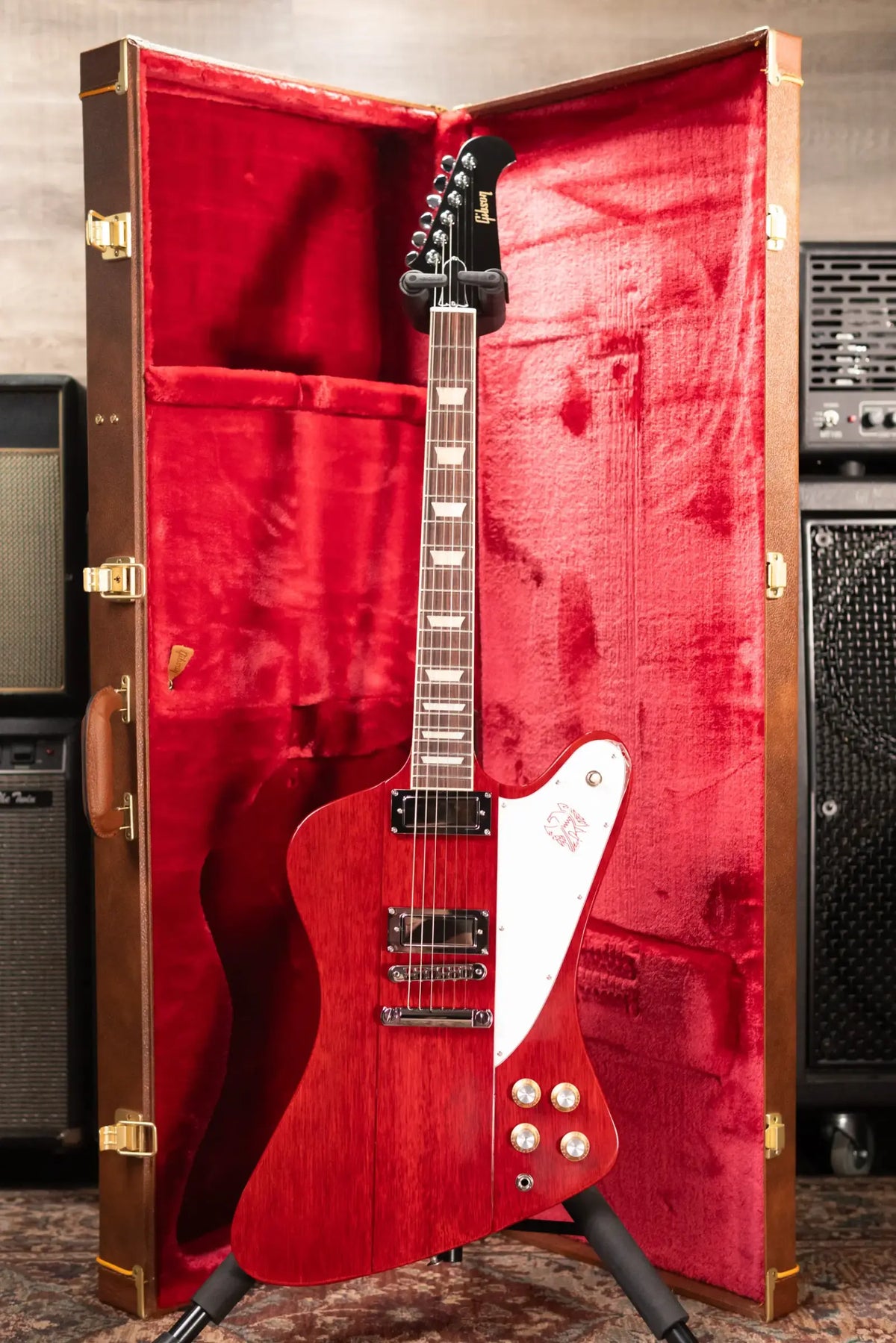 Gibson Firebird Platypus Electric Guitar - Vintage Cherry with Hardshell Case - Demo