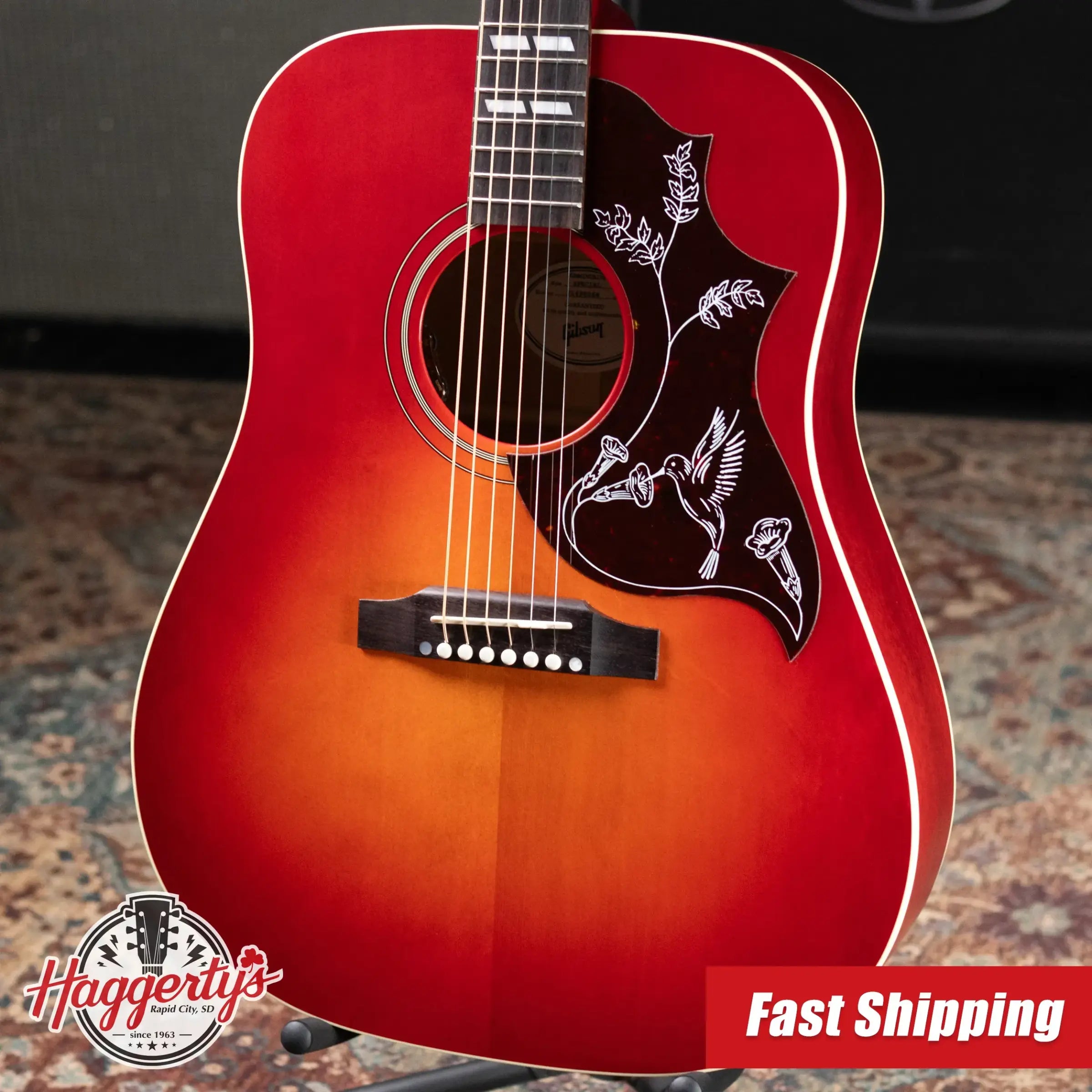Gibson Hummingbird Special Acoustic/Electric Guitar - Satin Vintage Cherry Sunburst with Gig Bag