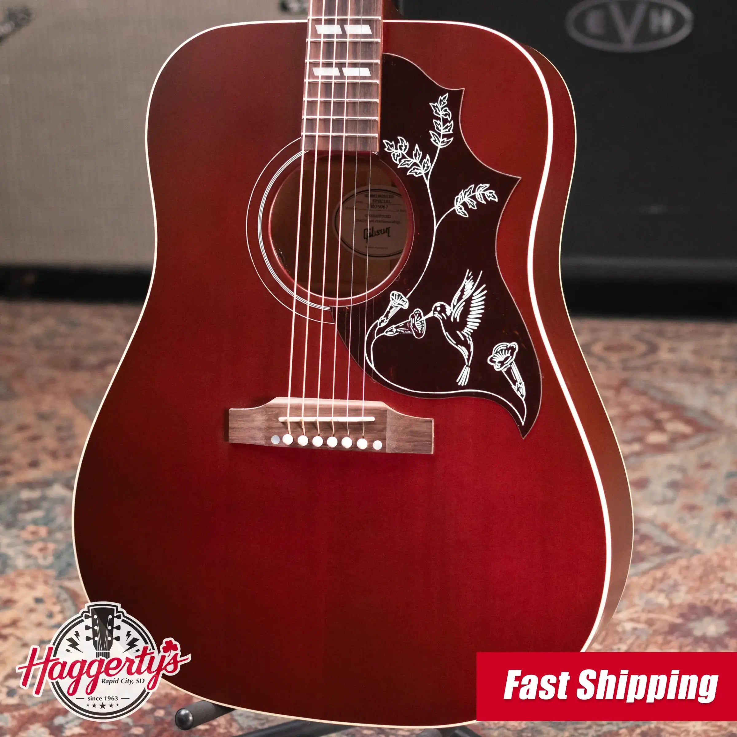Gibson Hummingbird Special Dreadnought Acoustic/Electric Guitar - Satin Wine Red with Gig Bag