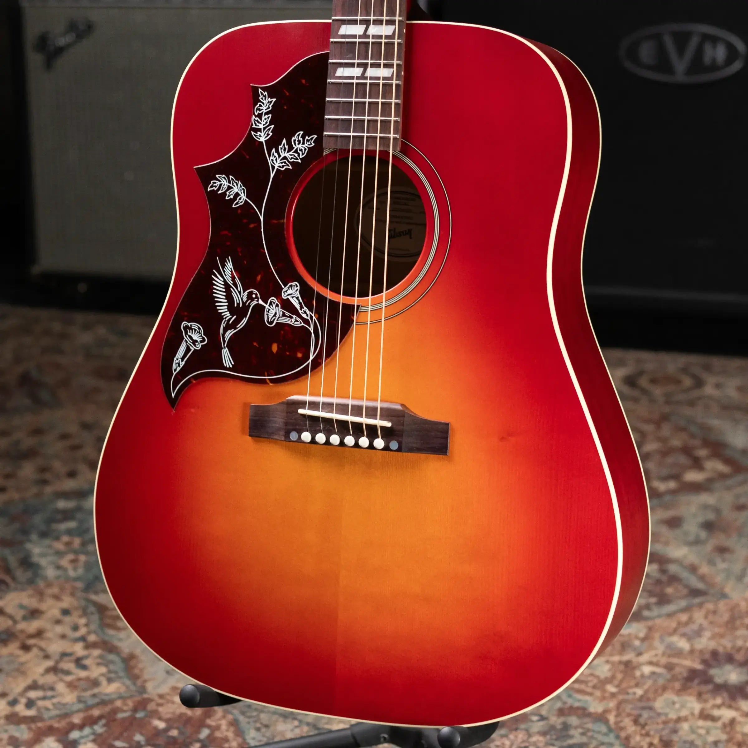 Gibson Hummingbird Special Left-Handed Acoustic/Electric Guitar - Satin Vintage Cherry Sunburst with Gig Bag