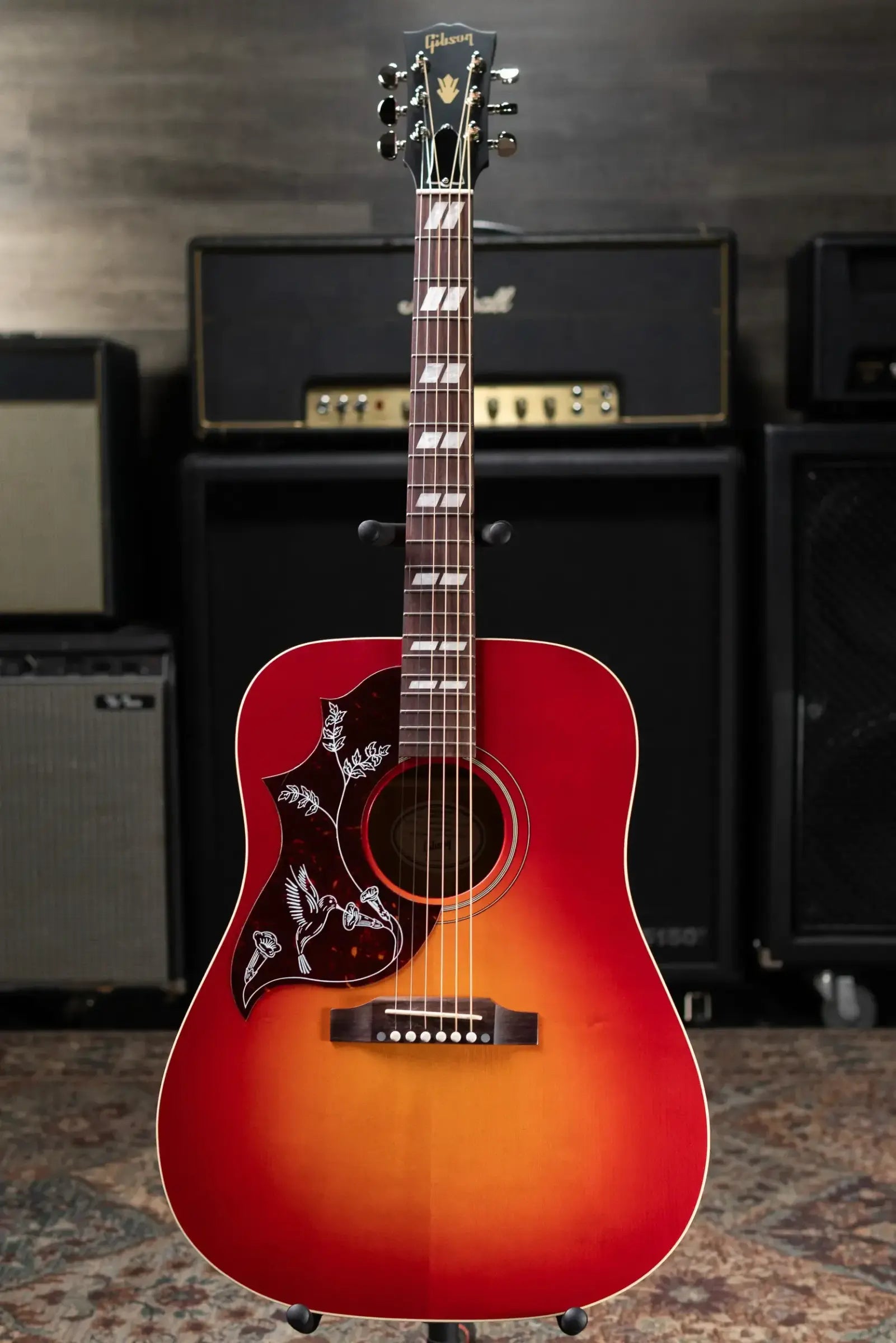 Gibson Hummingbird Special Left-Handed Acoustic/Electric Guitar - Satin Vintage Cherry Sunburst with Gig Bag