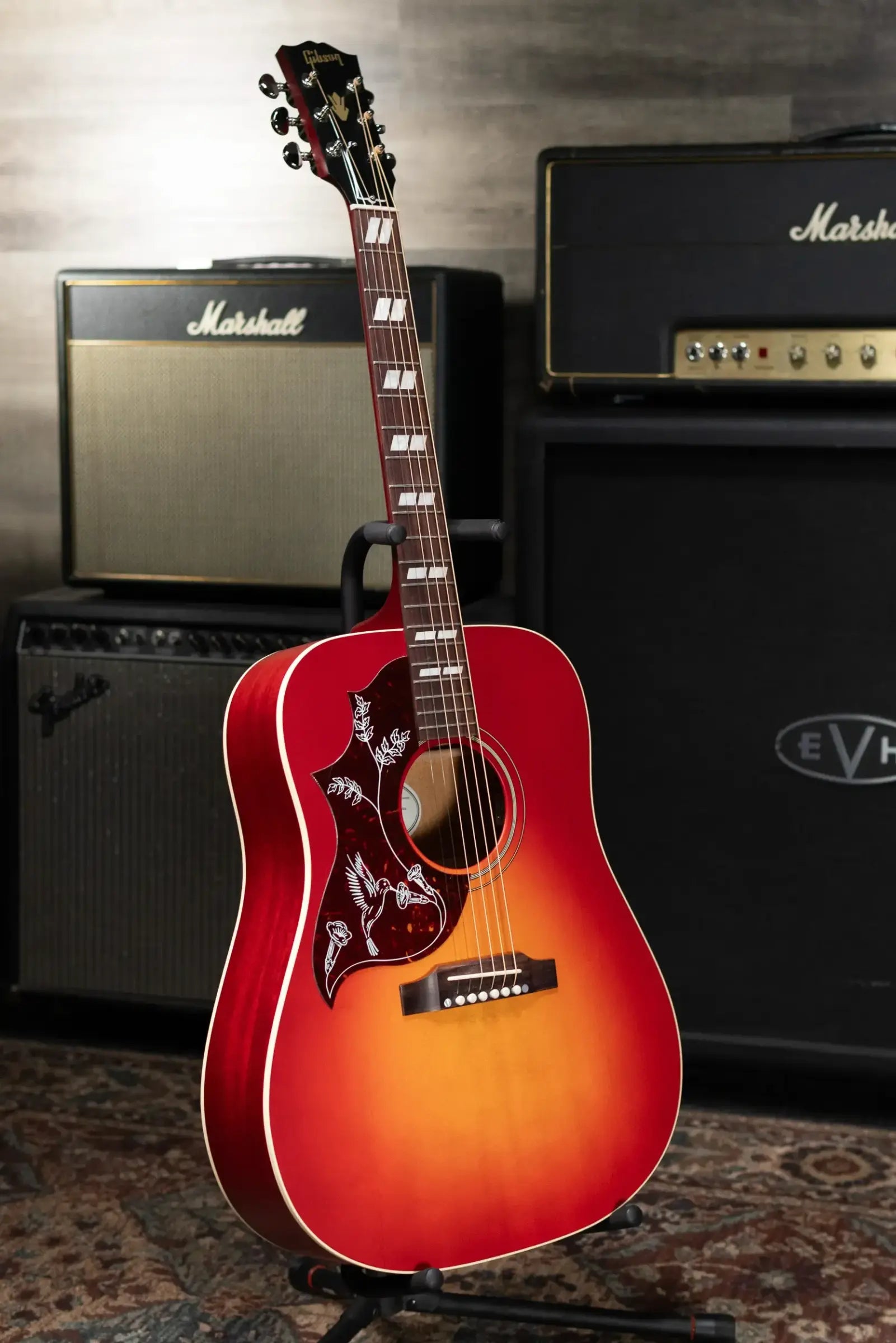 Gibson Hummingbird Special Left-Handed Acoustic/Electric Guitar - Satin Vintage Cherry Sunburst with Gig Bag