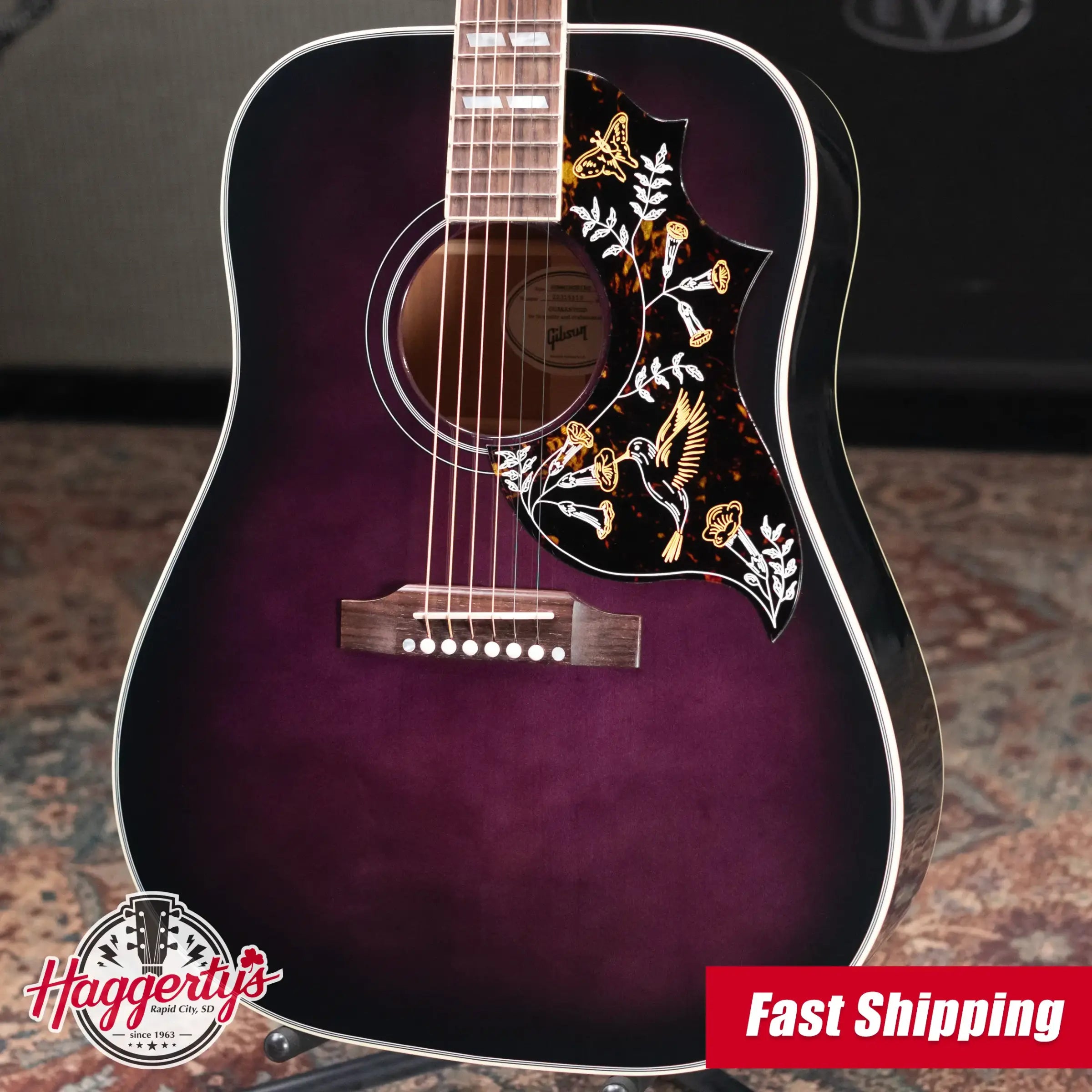 Gibson Hummingbird Standard Acoustic/Electric Guitar - Purple Burst with Hardshell Case