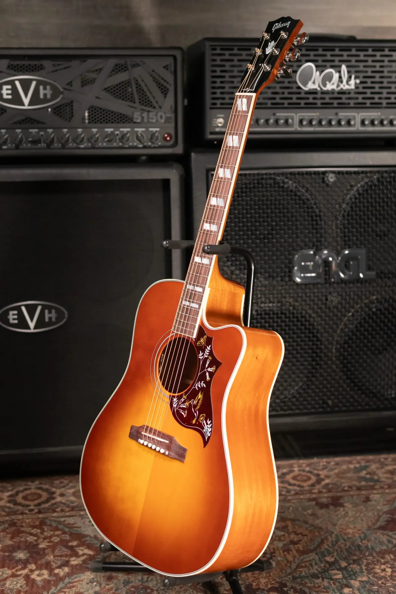 Gibson Hummingbird Standard EC Acoustic/Electric Guitar - Heritage Cherry Sunburst with Hardshell Case
