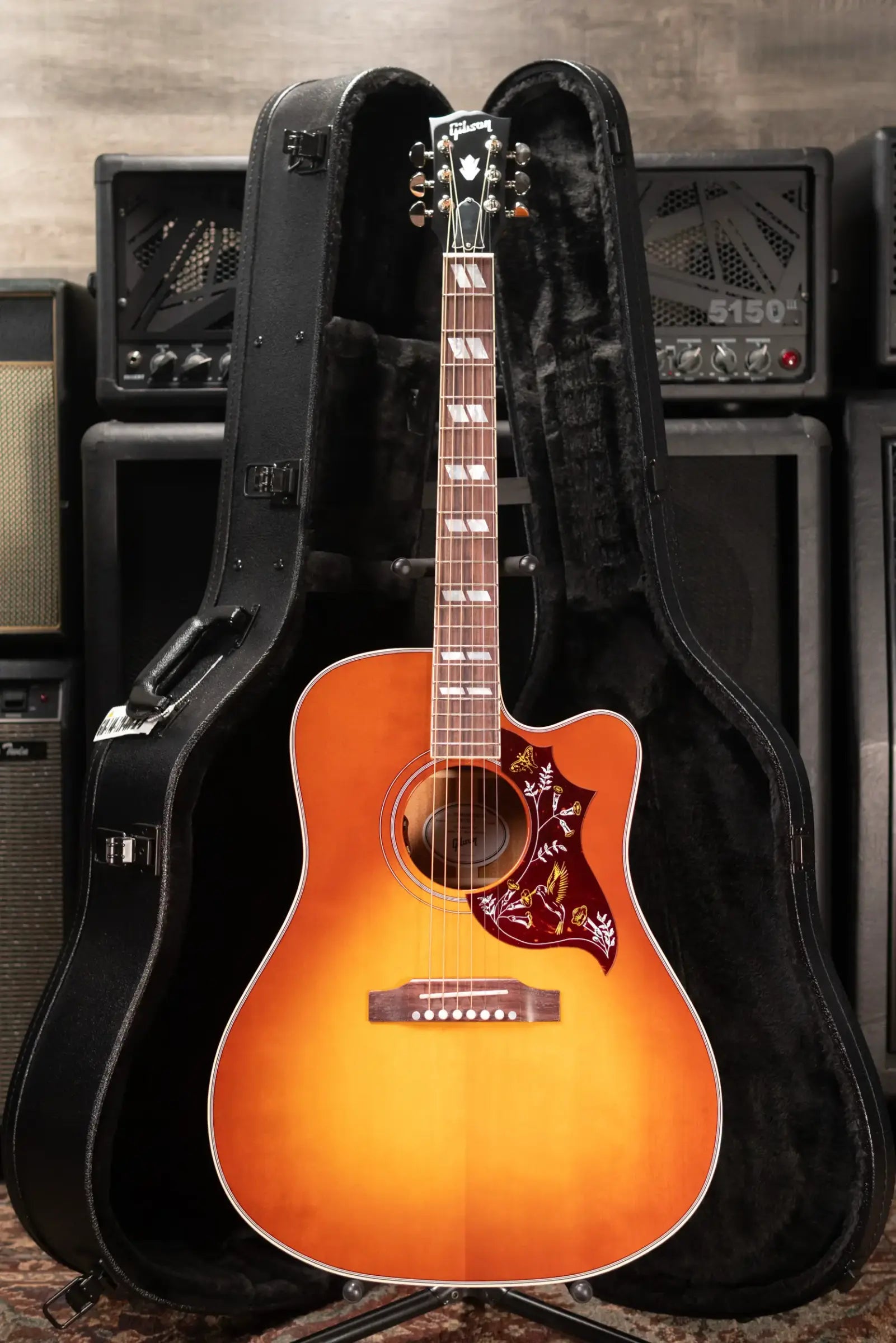 Gibson Hummingbird Standard EC Acoustic/Electric Guitar - Heritage Cherry Sunburst with Hardshell Case