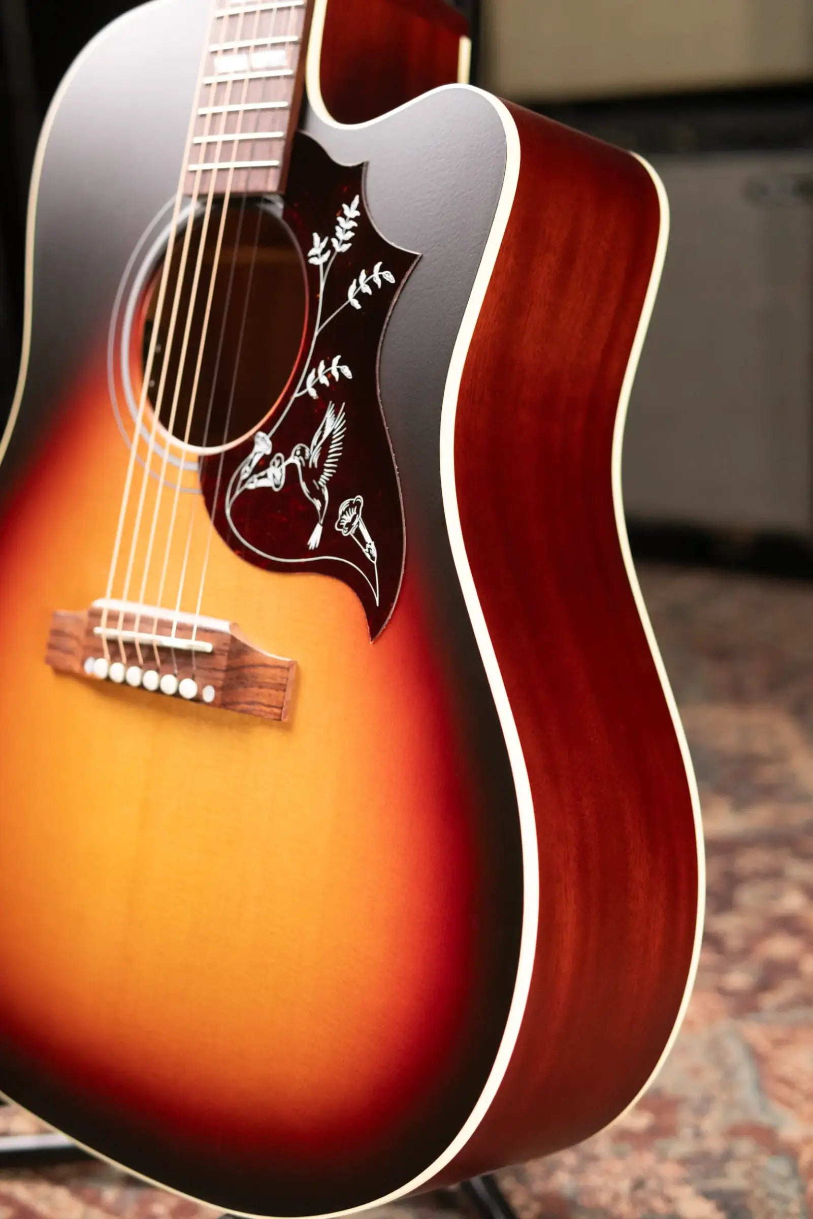 Gibson Hummingbird Studio EC Acoustic/Electric Guitar - Triburst with Hardshell Case