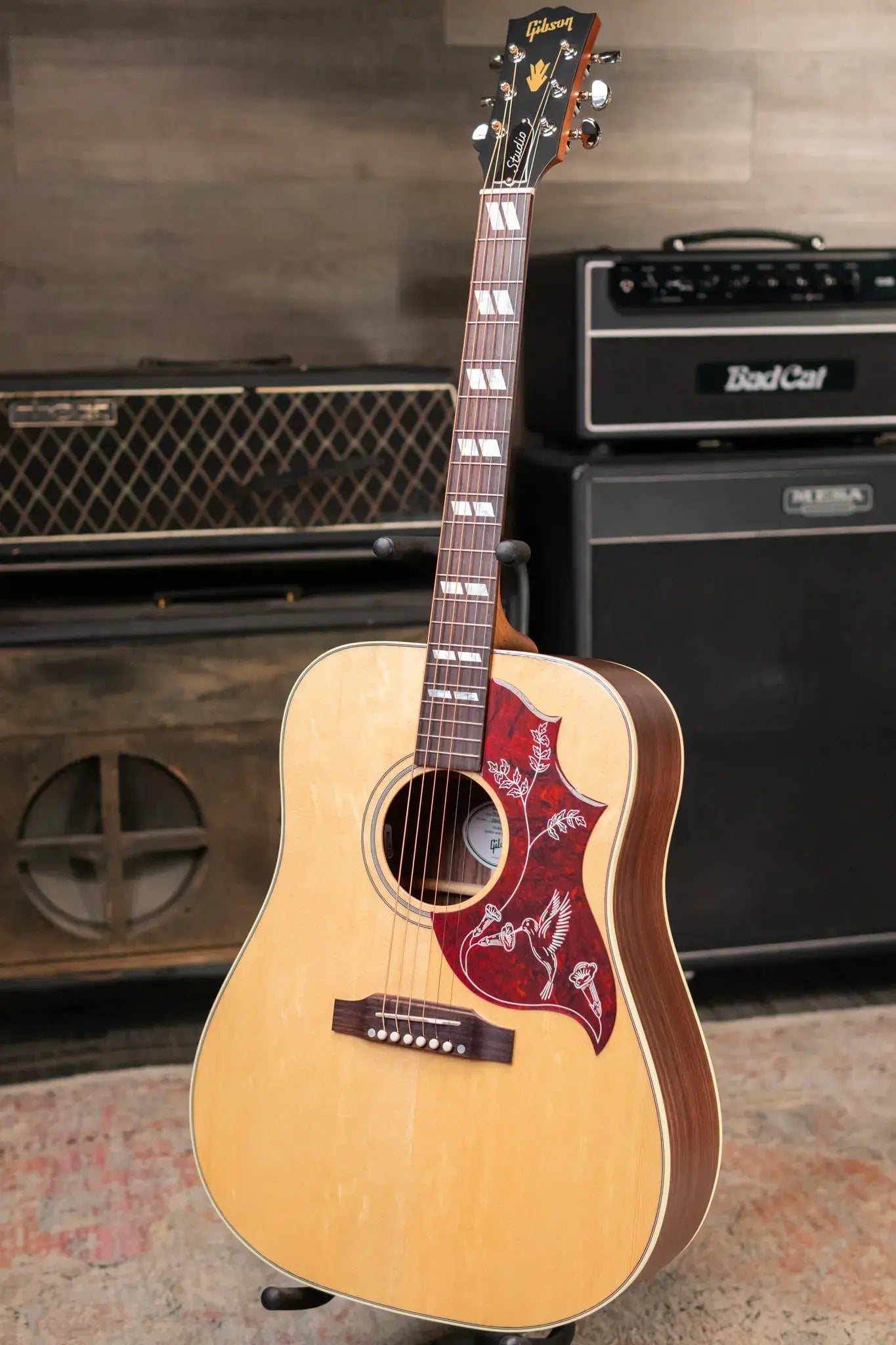 Gibson Hummingbird Studio Rosewood Acoustic/Electric Guitar - Natural with Hardshell Case