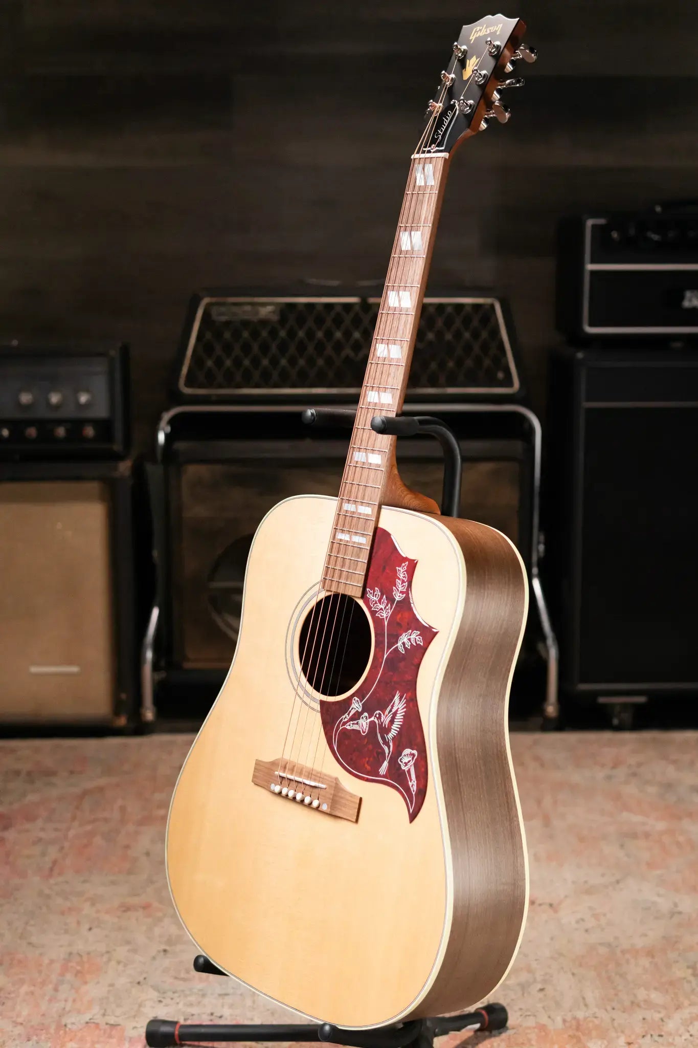 Gibson Hummingbird Studio Walnut Acoustic/Electric Guitar - Natural with Hardshell Case