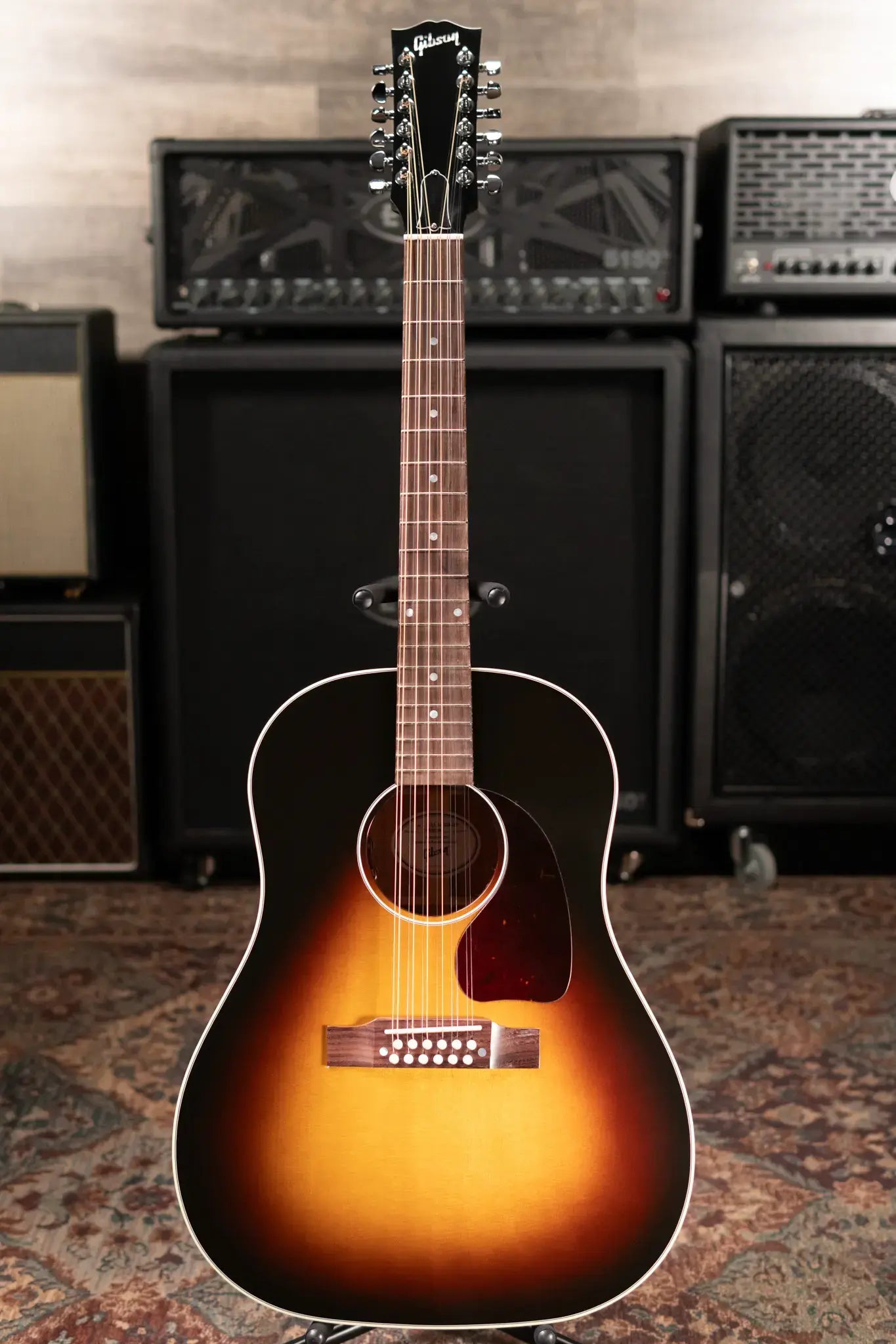 Gibson J-45 Standard 12-String Acoustic/Electric Guitar - Vintage Sunburst with Hardshell Case