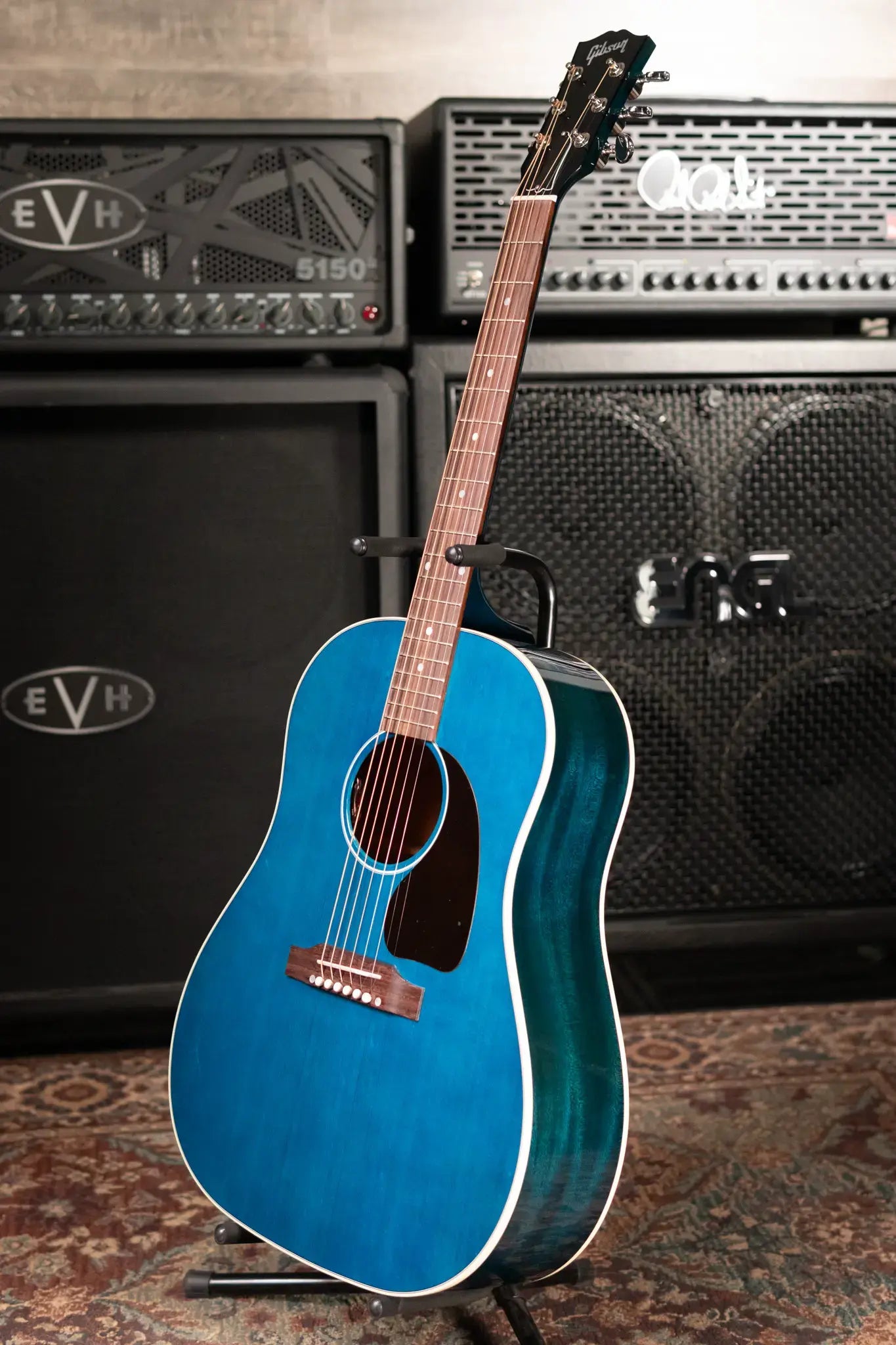 Gibson J-45 Standard Acoustic/Electric Guitar - Bluebonnet with Hardshell Case