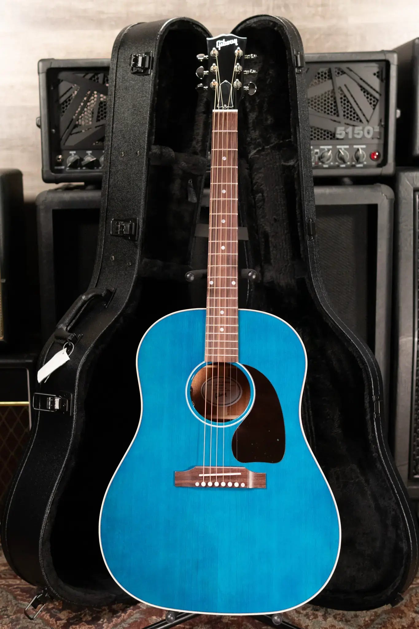 Gibson J-45 Standard Acoustic/Electric Guitar - Bluebonnet with Hardshell Case