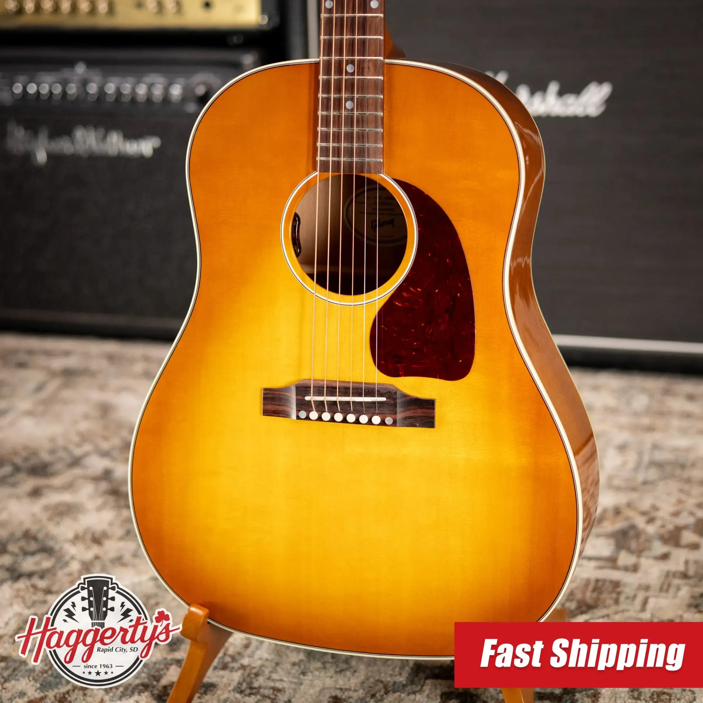 Gibson J-45 Standard Acoustic/Electric Guitar - Heritage Cherry Sunburst with Hardshell Case