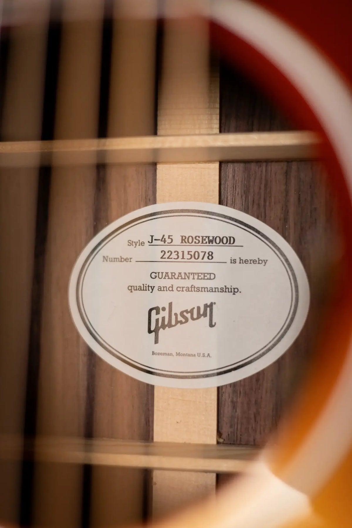 Gibson J-45 Standard Rosewood Left-Handed Acoustic/Electric Guitar - Rosewood Burst with Hardshell Case - Demo