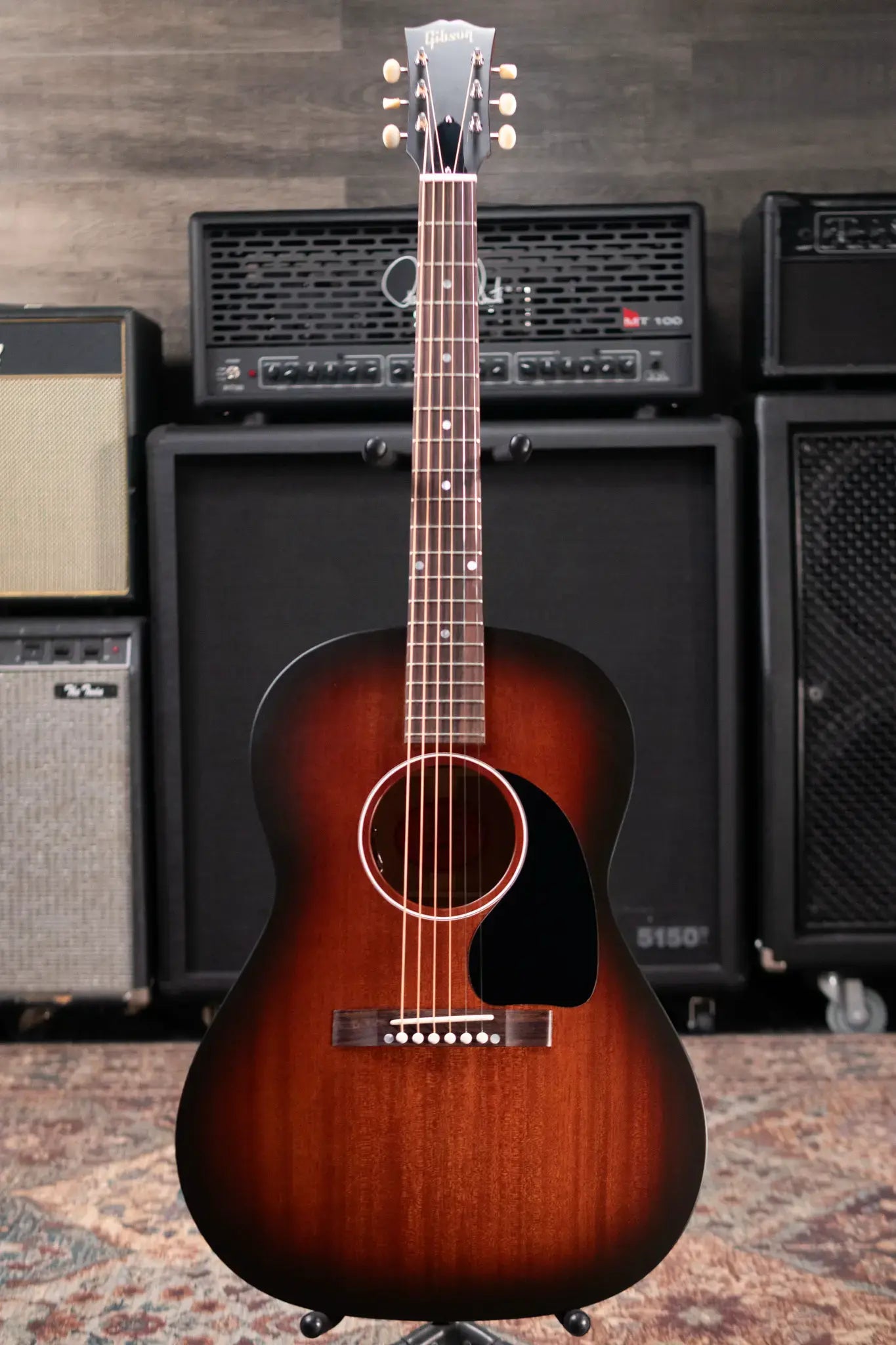 Gibson LG-2 All Mahogany Faded Acoustic/Electric Guitar - Vintage Sunburst with Hardshell Case
