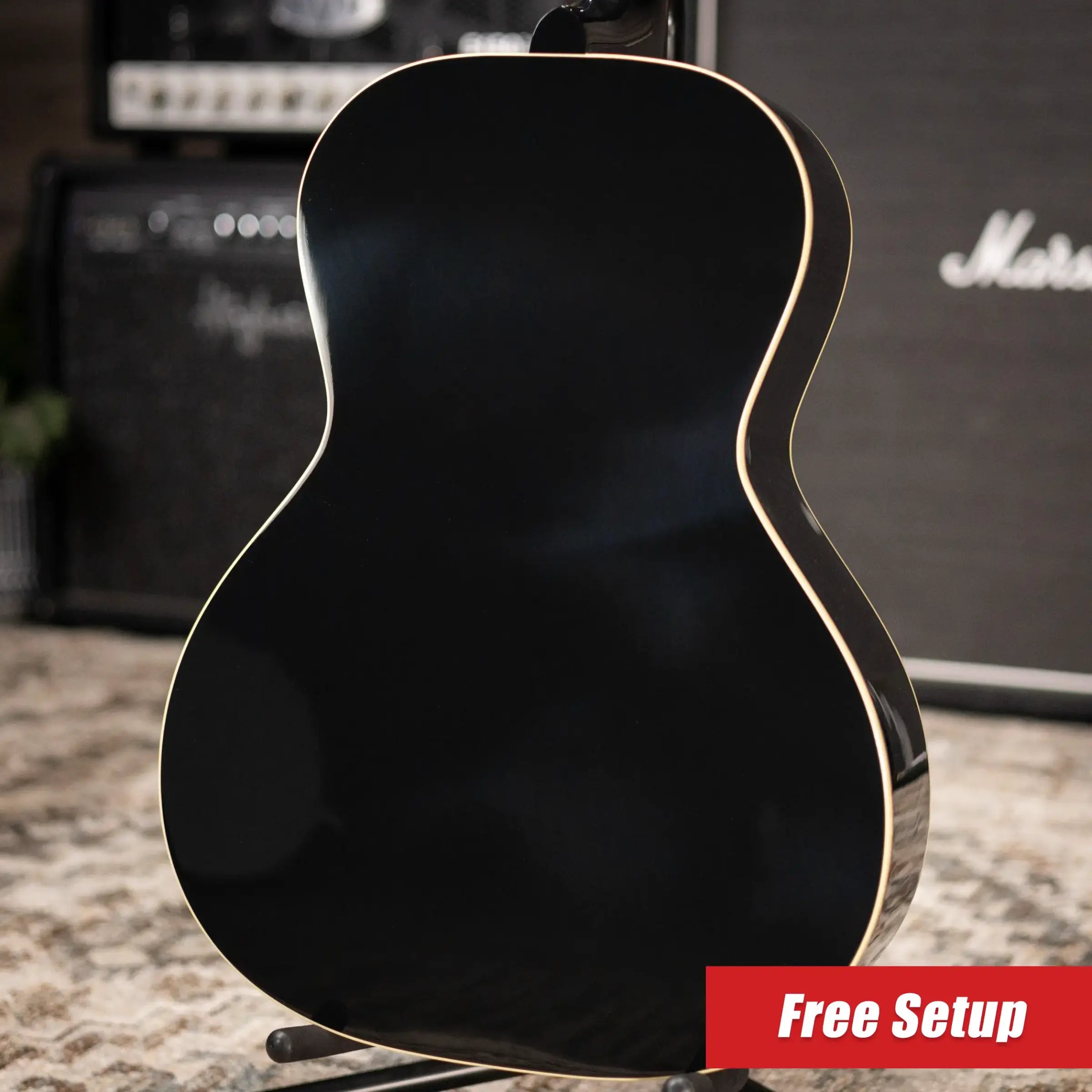 Gibson L-00 Original Left-Handed Acoustic/Electric Guitar - Ebony with Hardshell Case