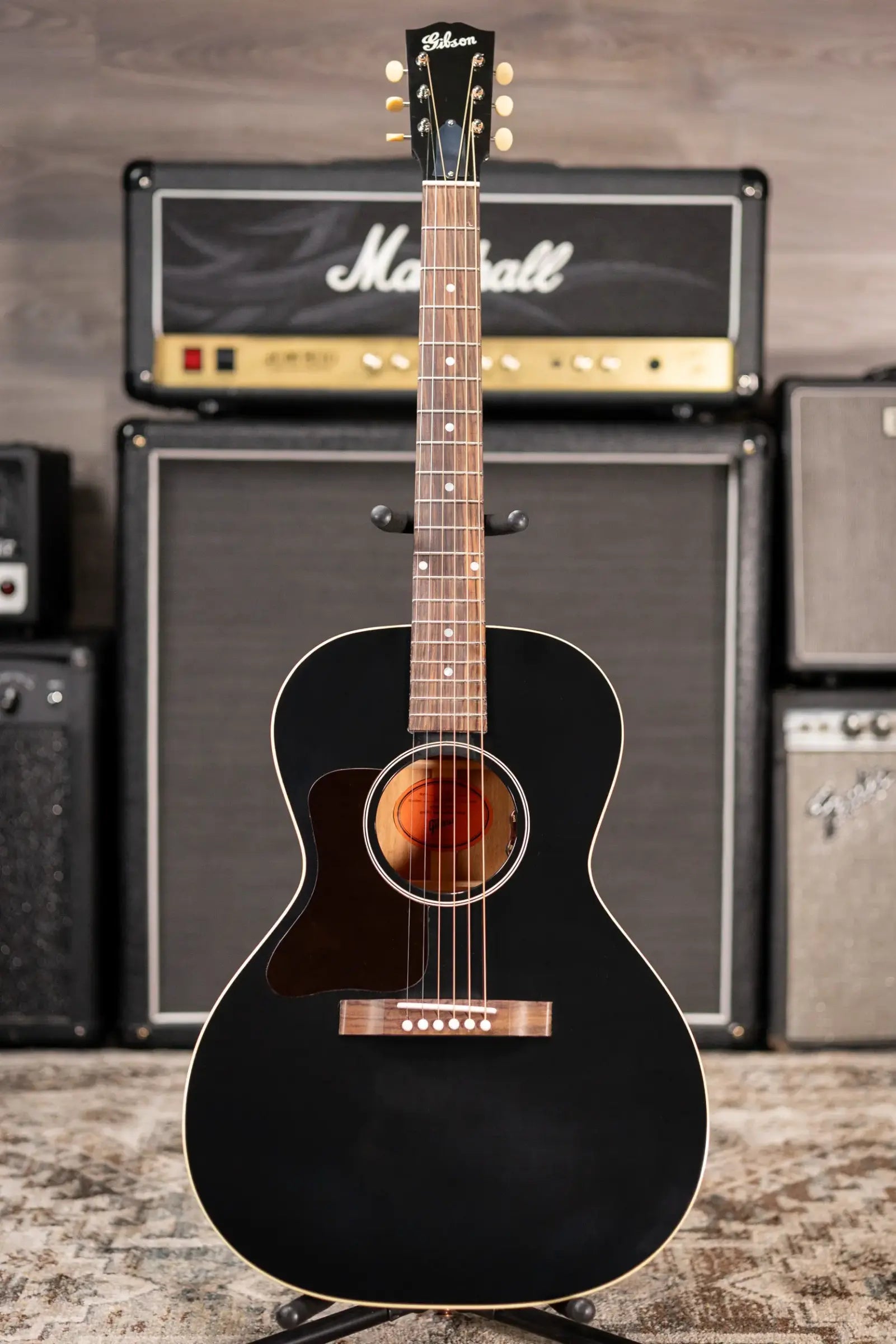 Gibson L-00 Original Left-Handed Acoustic/Electric Guitar - Ebony with Hardshell Case