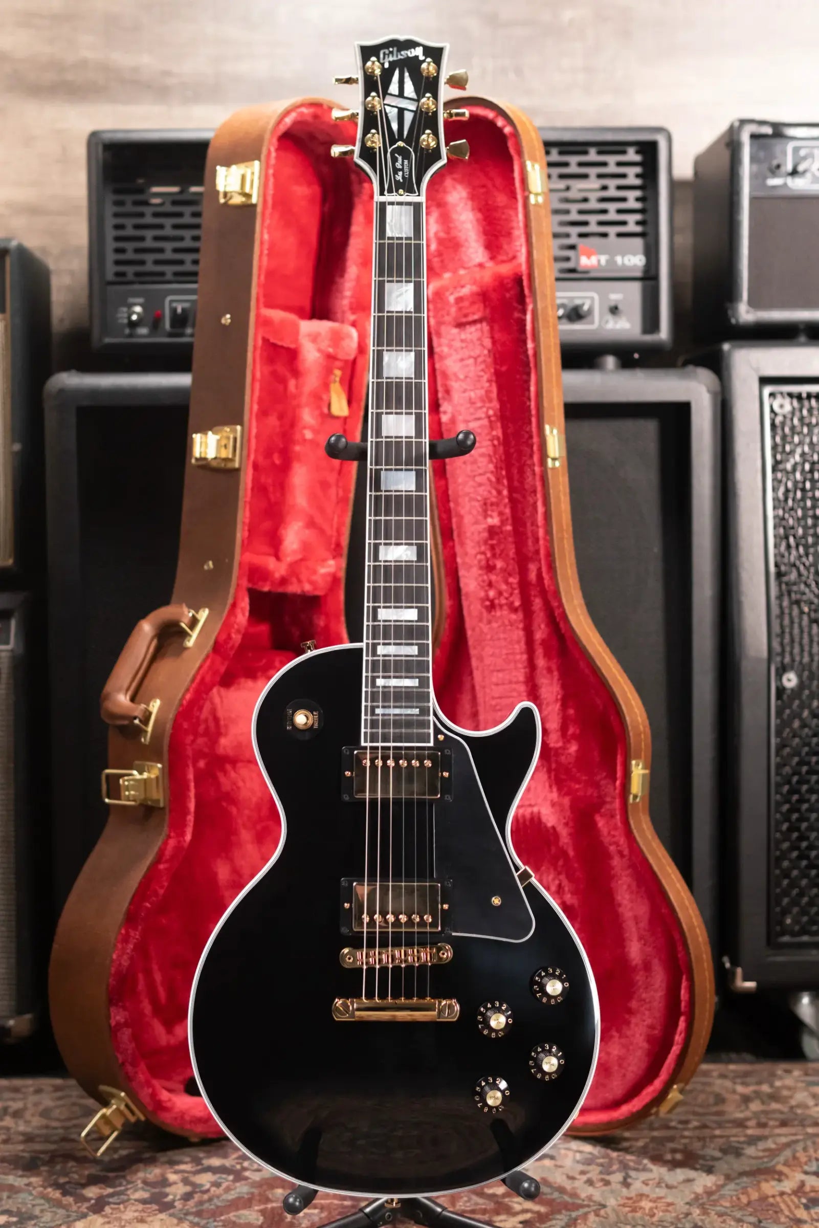Gibson Les Paul Custom 70s Electric Guitar - Ebony with Hardshell Case