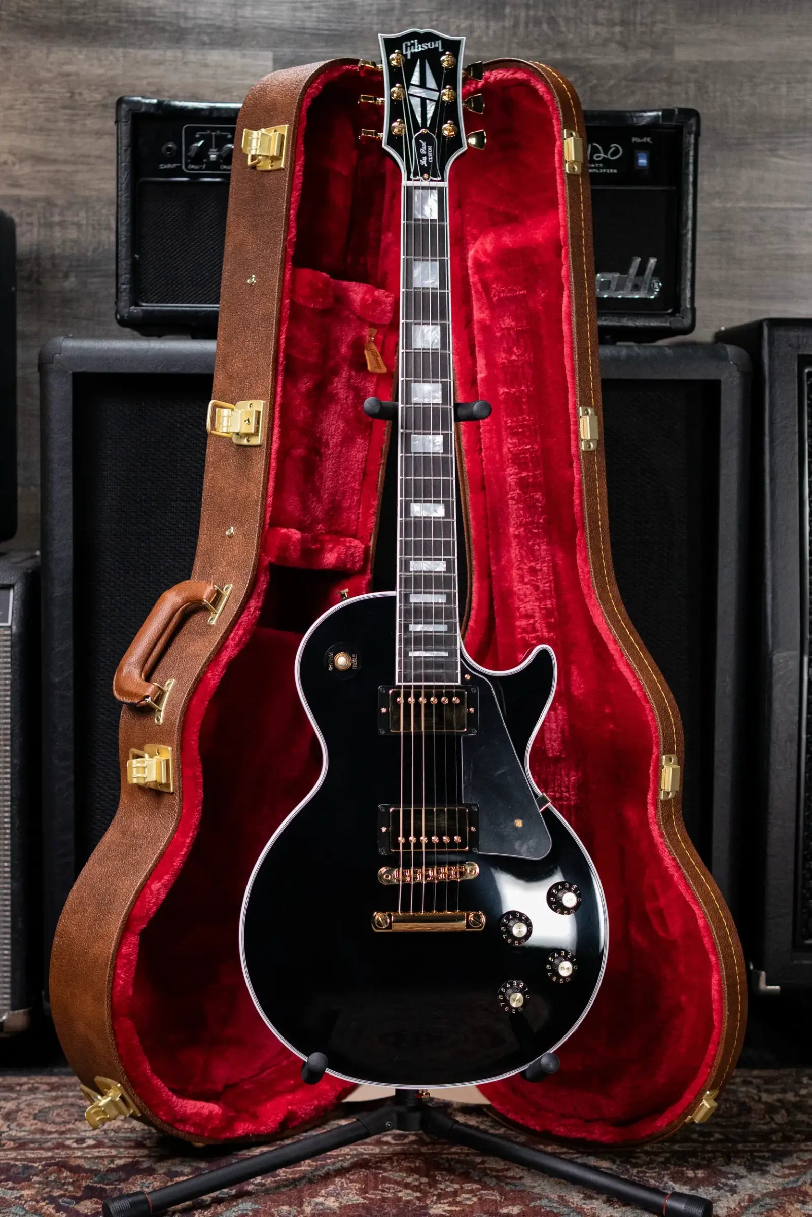 Gibson Les Paul Custom 70s Electric Guitar - Ebony with Hardshell Case