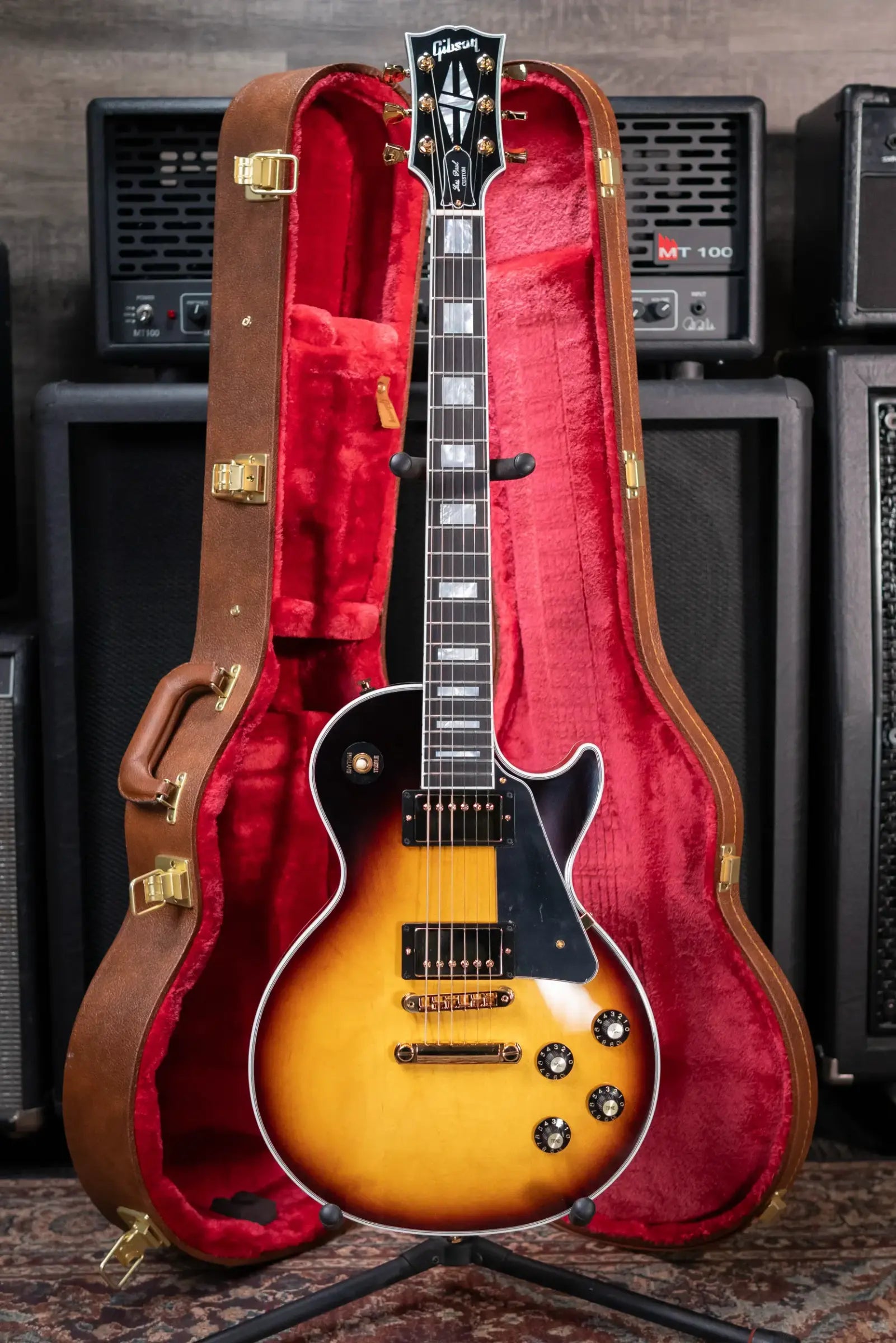 Gibson Les Paul Custom 70s Electric Guitar - Tobacco Burst with Hardshell Case