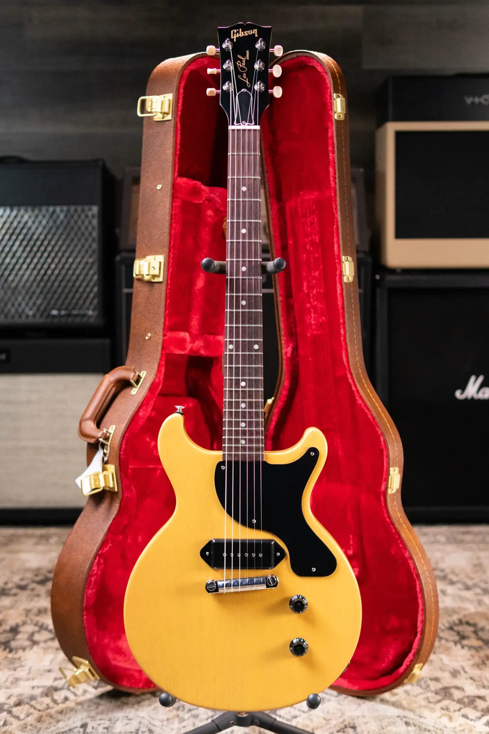 Gibson Les Paul Junior Double Cutaway Electric Guitar - TV Yellow with Hardshell Case