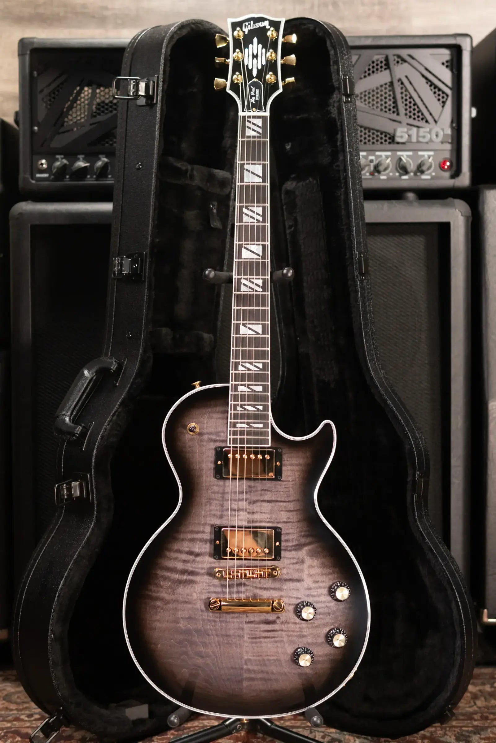 Gibson Les Paul Modern Supreme Electric Guitar - Trans Ebony with Hardshell Case